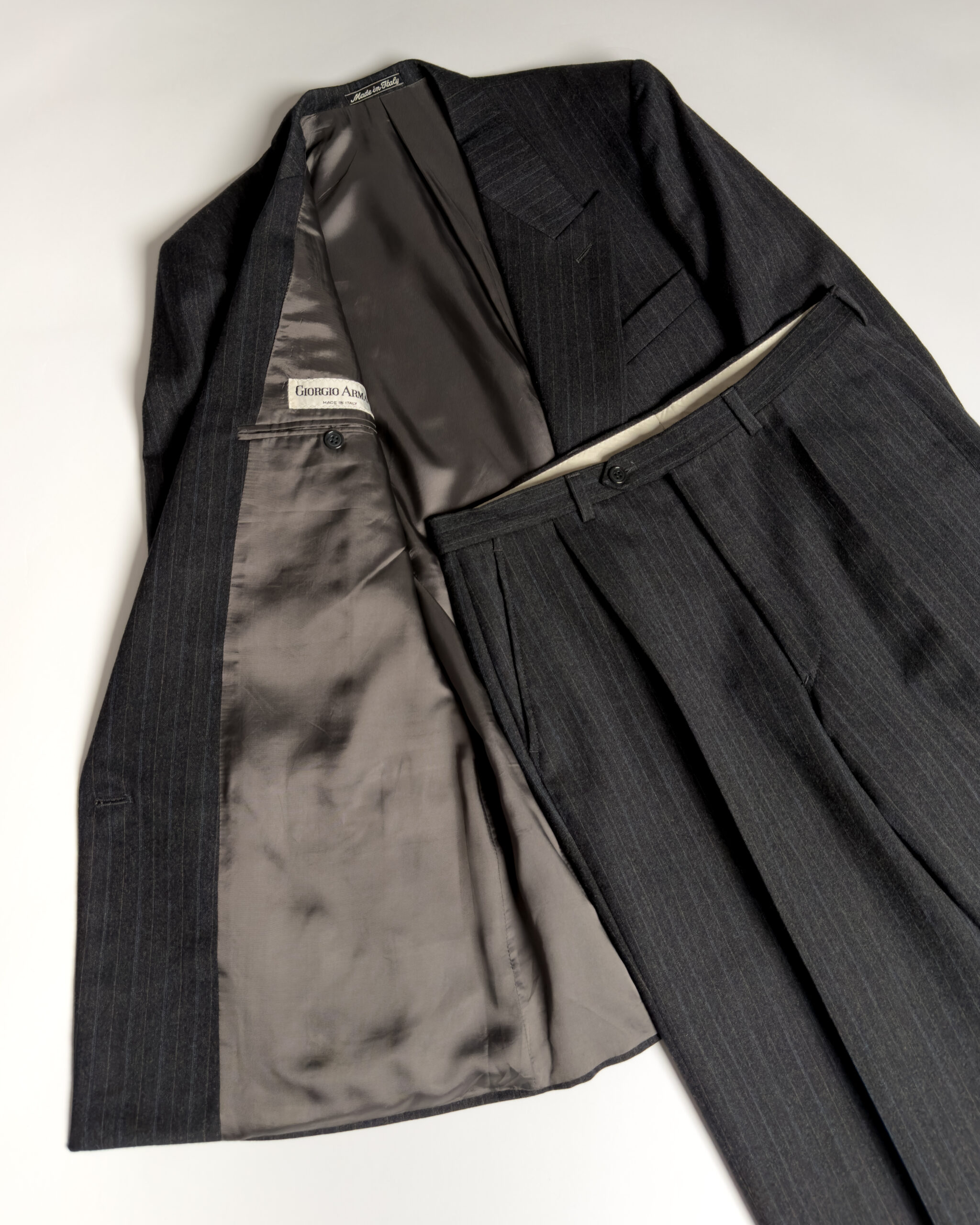 Giorgio Armani Pinstripe Wool Suit | Charcoal
