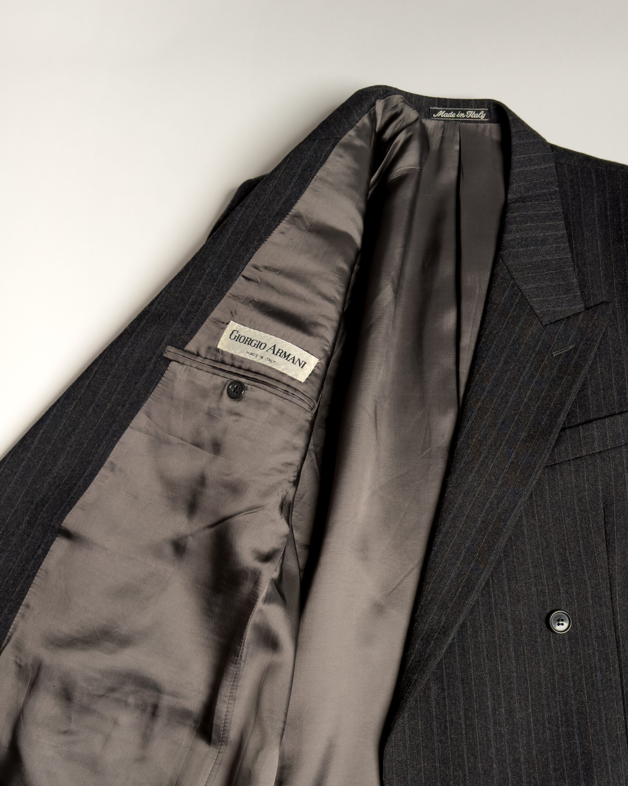 Giorgio Armani Pinstripe Wool Suit | Charcoal