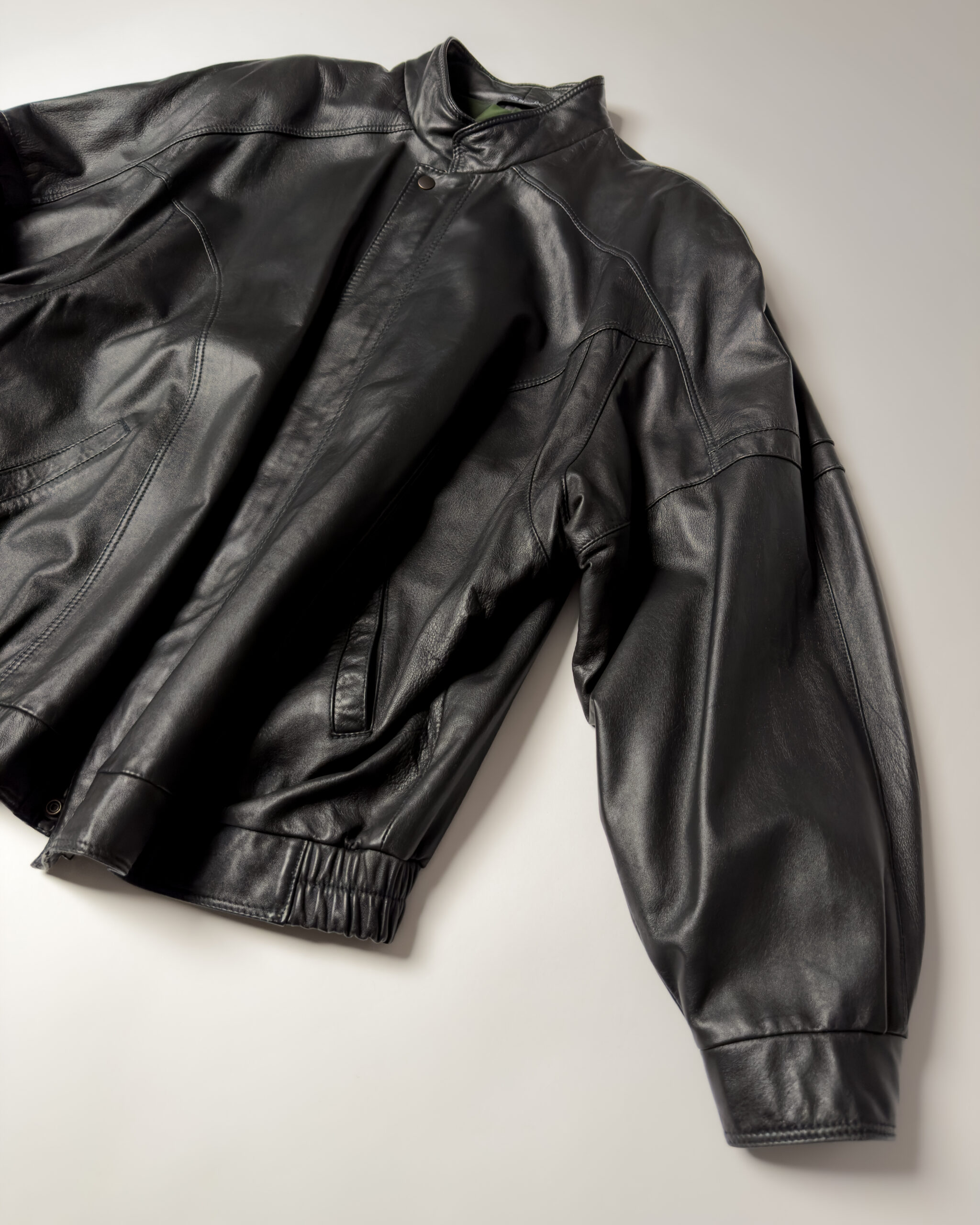 Leather Bomber Jacket | Black