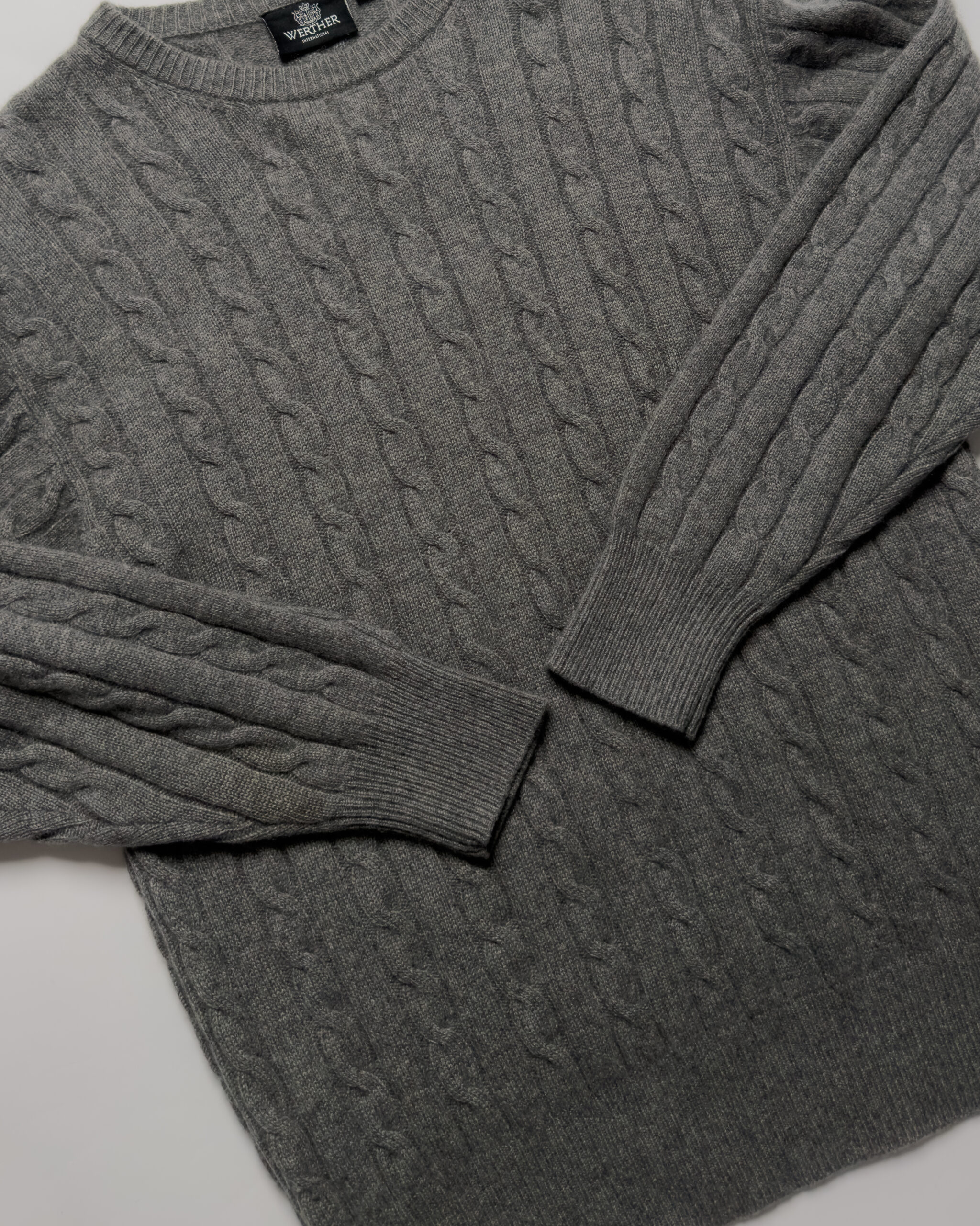 Pure Cashmere Cable Knit Sweater | Grey
