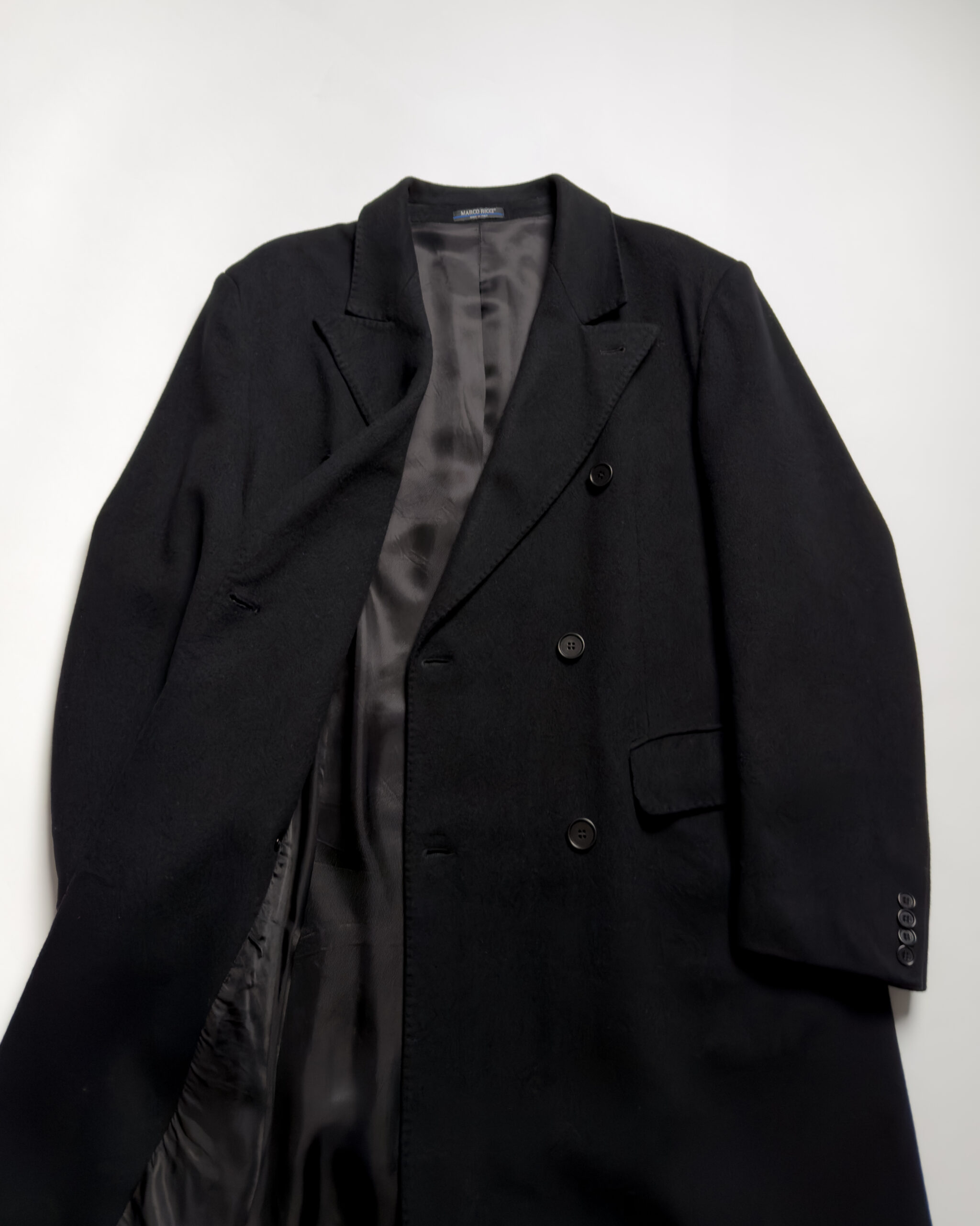 Cashmere & Wool Double Breasted Coat | Black