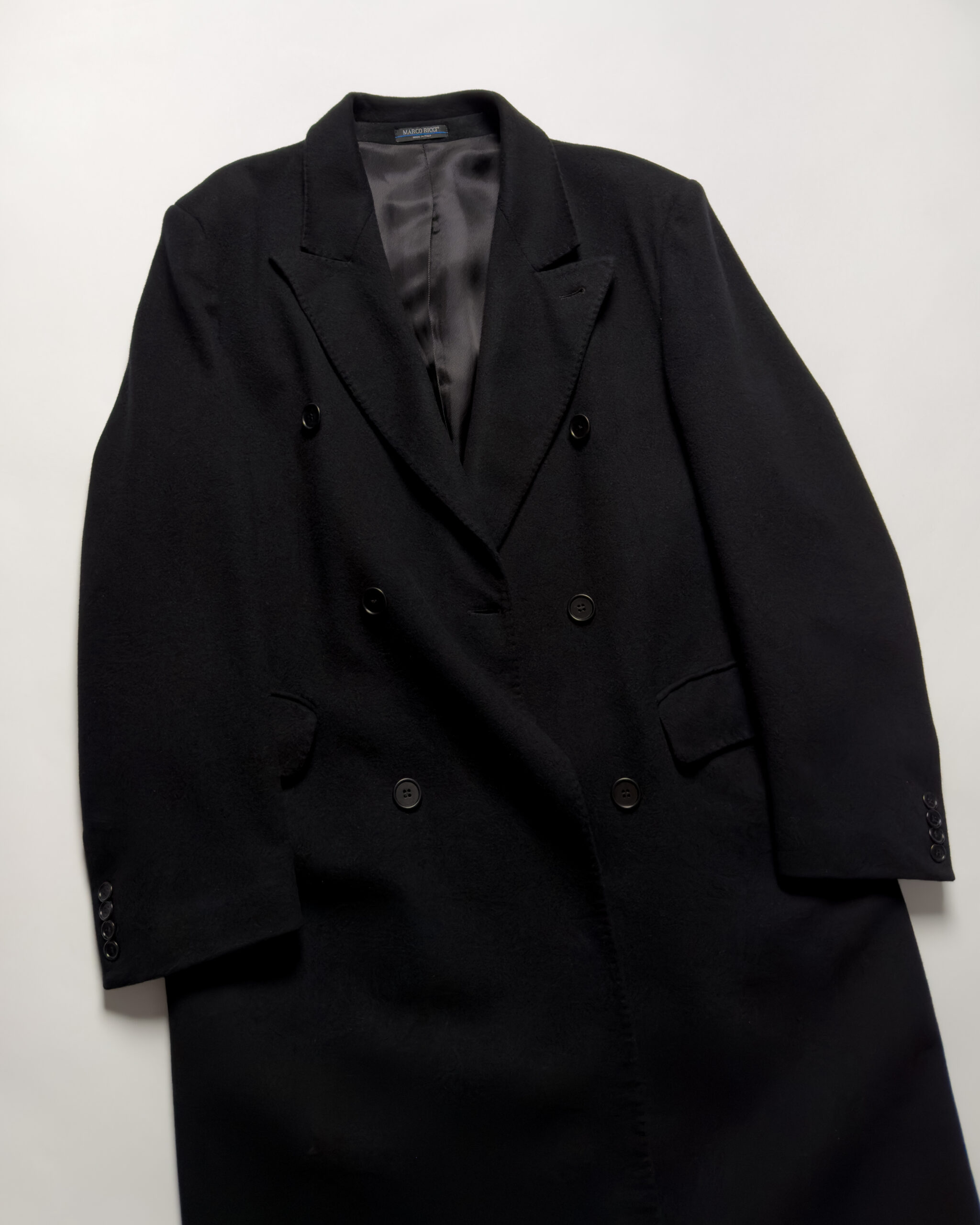 Cashmere & Wool Double Breasted Coat | Black