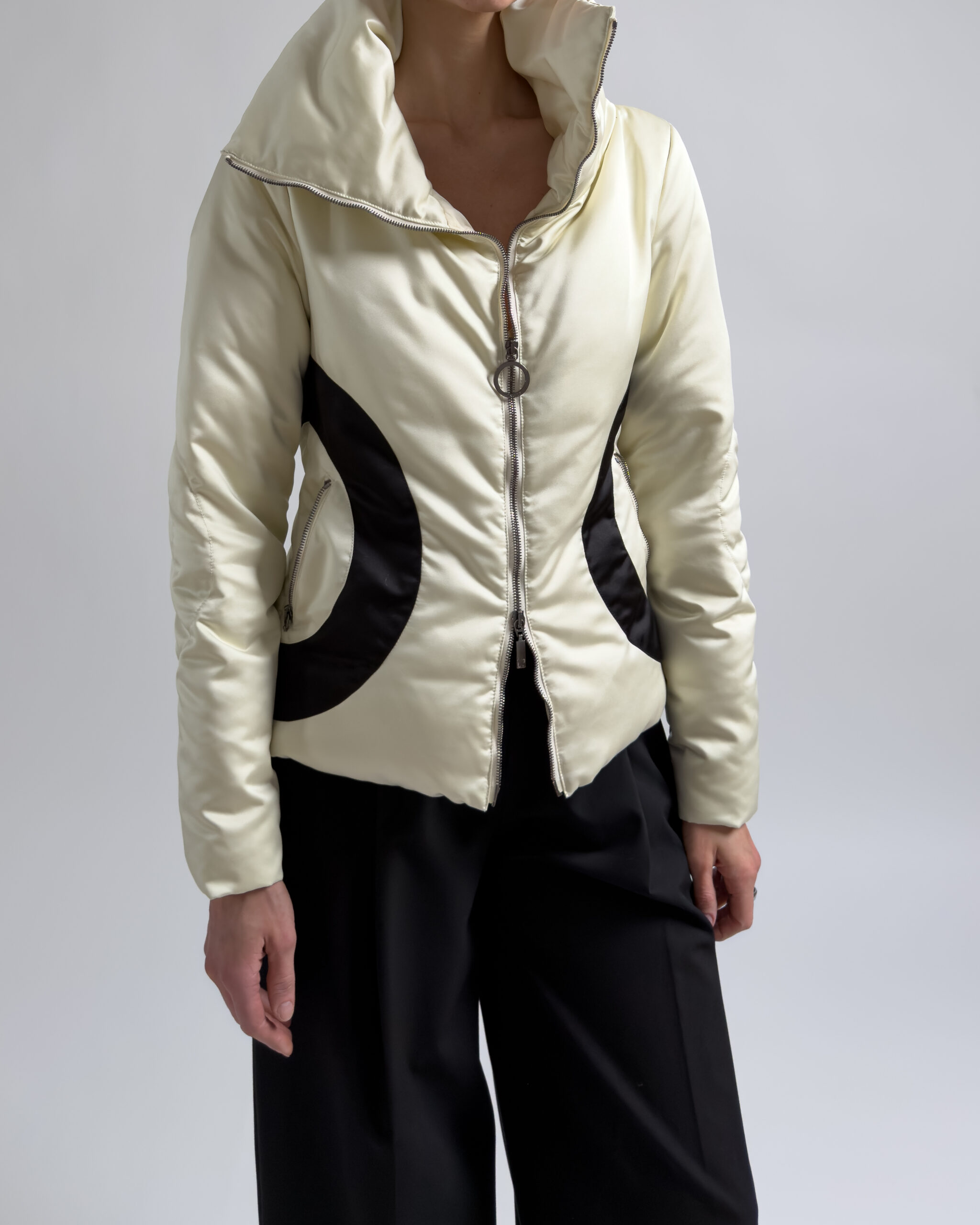 Moncler New Dawn Down Jacket | Cream White & Black