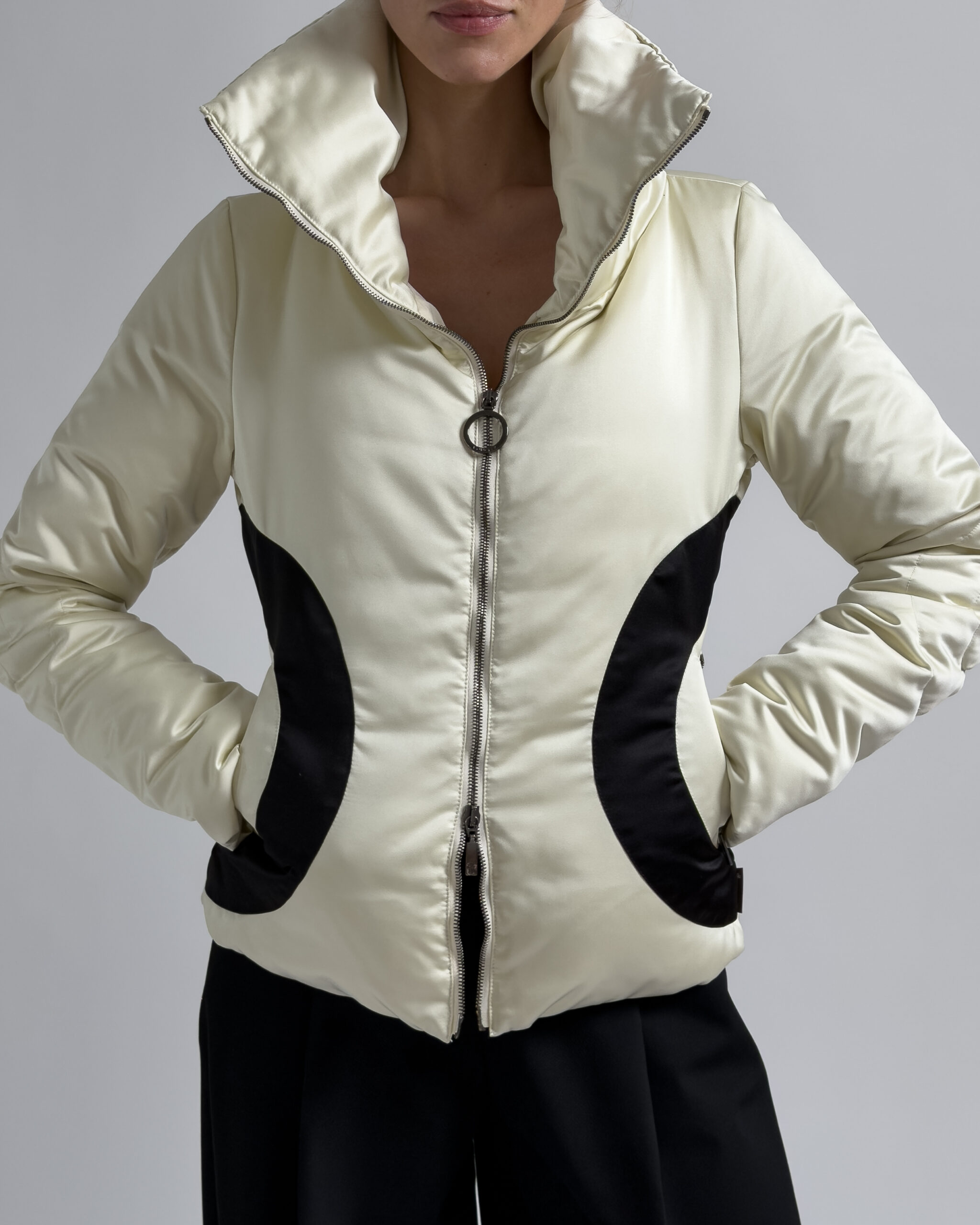Moncler New Dawn Down Jacket | Cream White & Black
