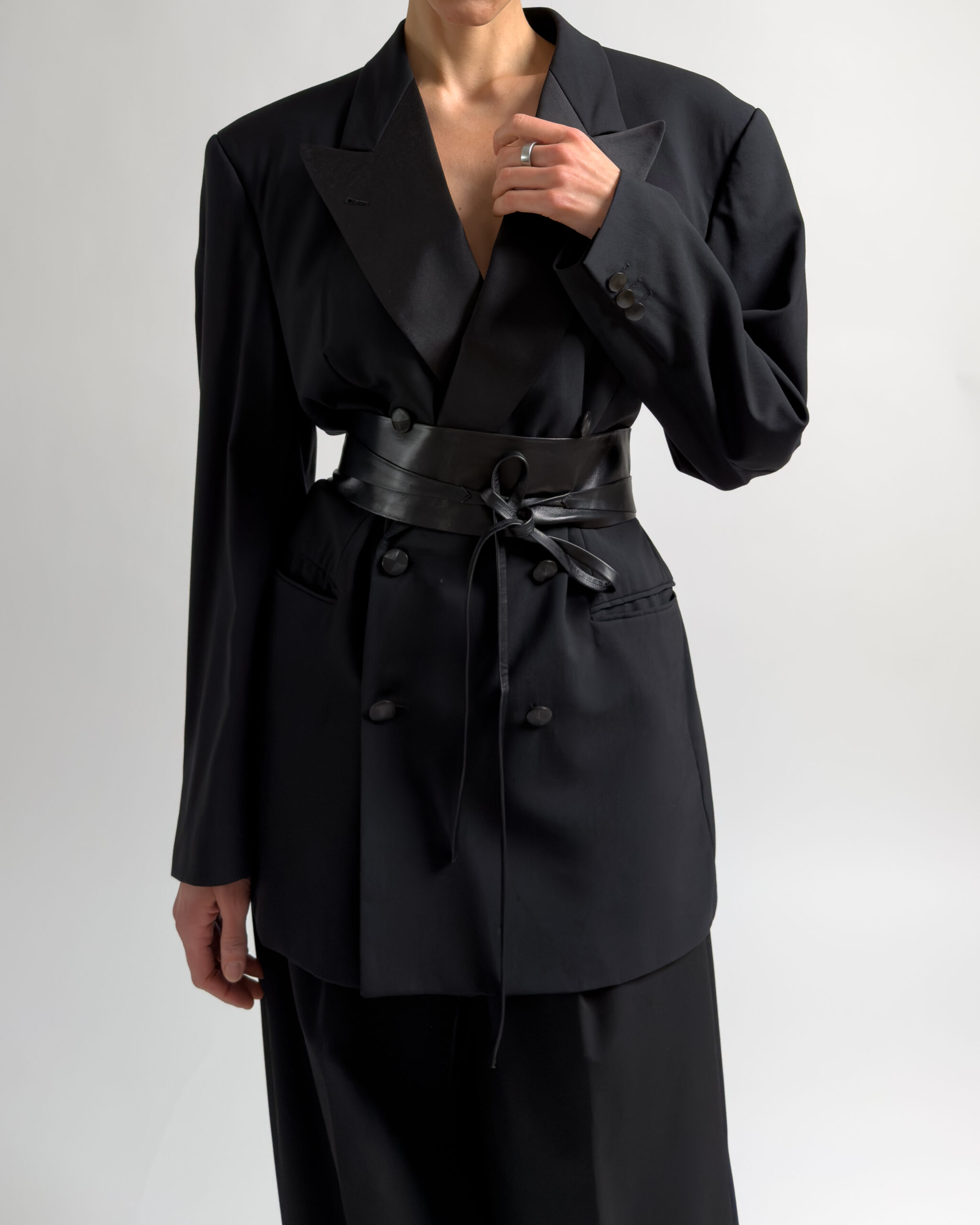 Ermenegildo Zegna Double Breasted Wool Blazer | Black