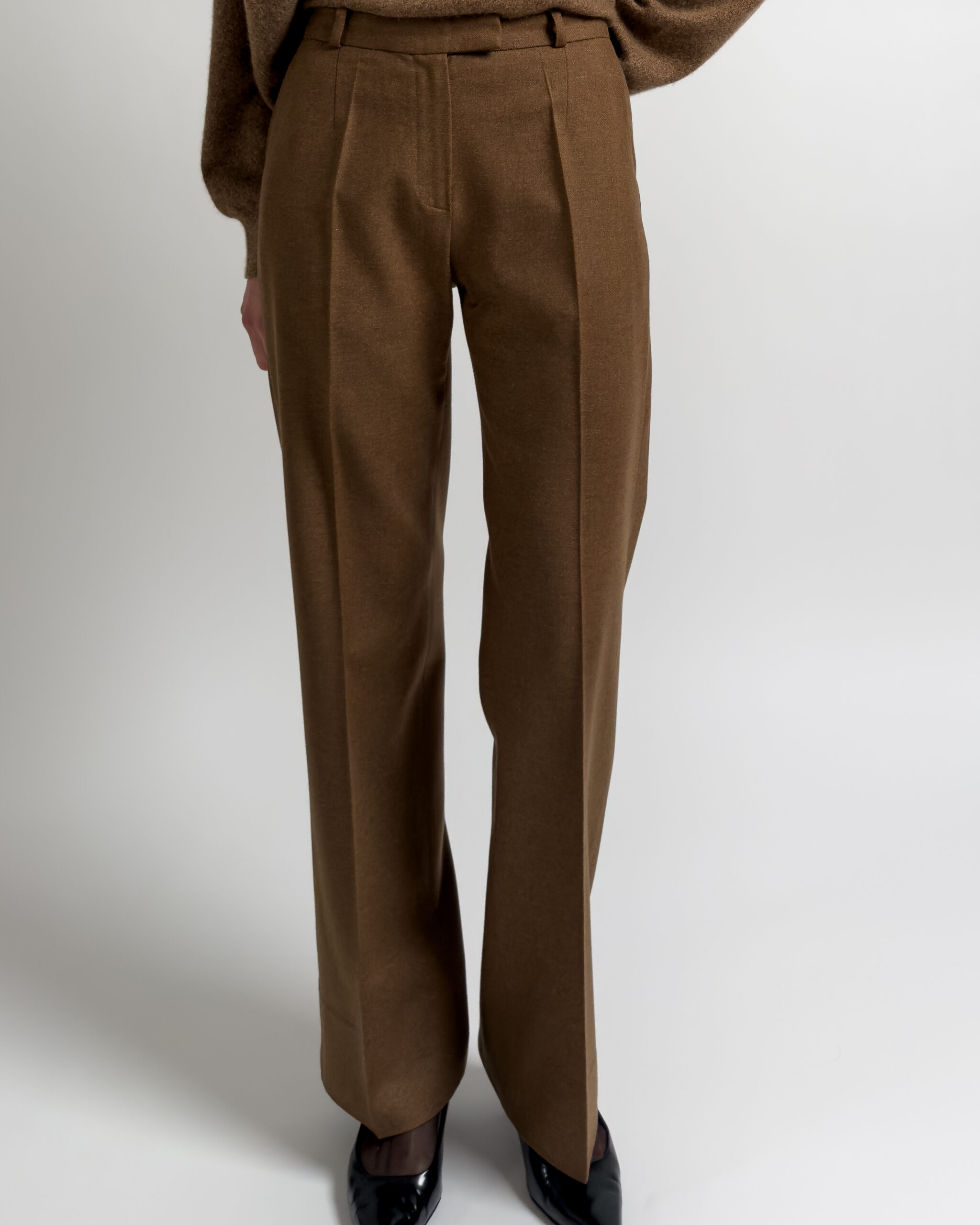 Max Mara Wool Tailored Trousers | Cognac