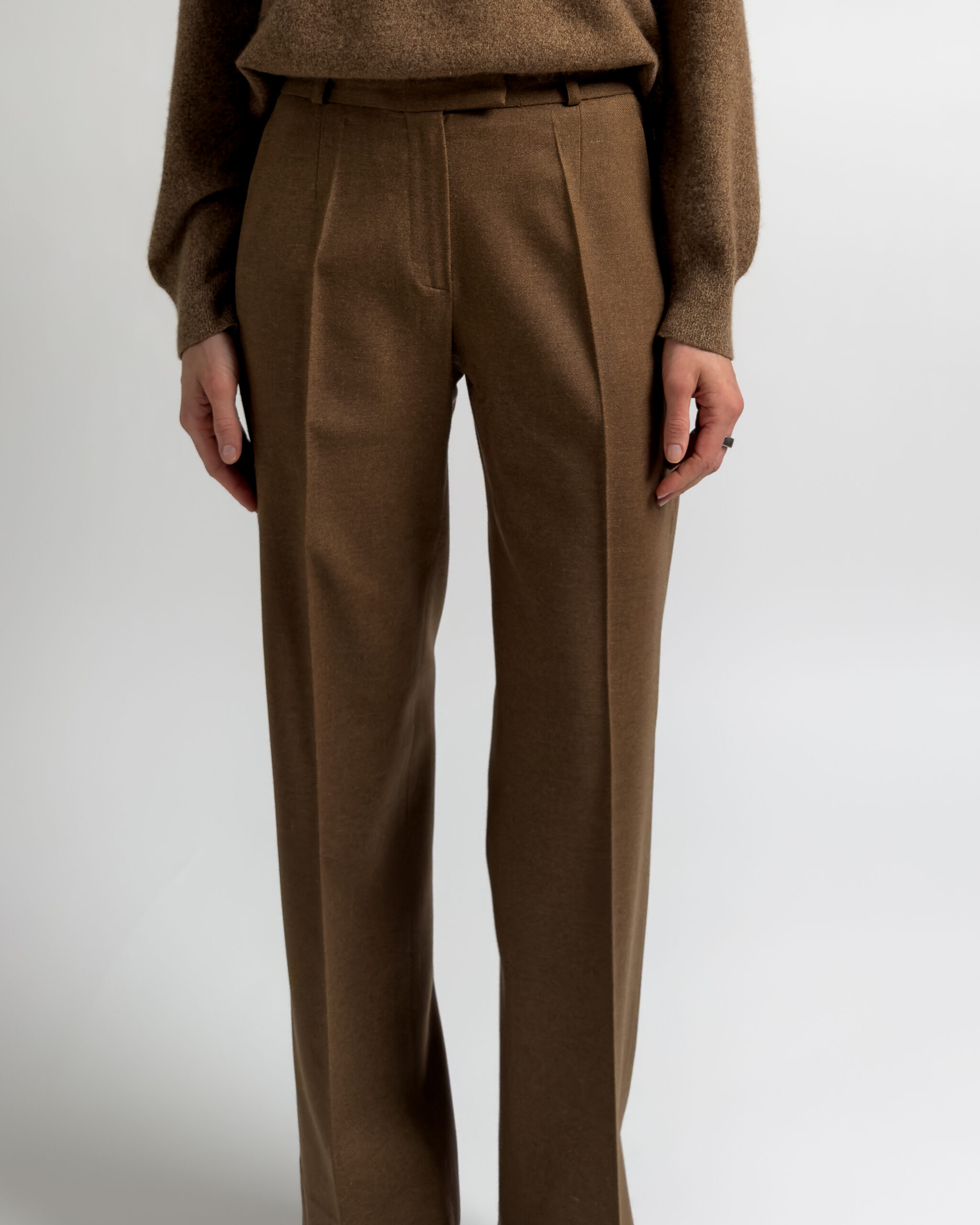 Max Mara Wool Tailored Trousers | Cognac