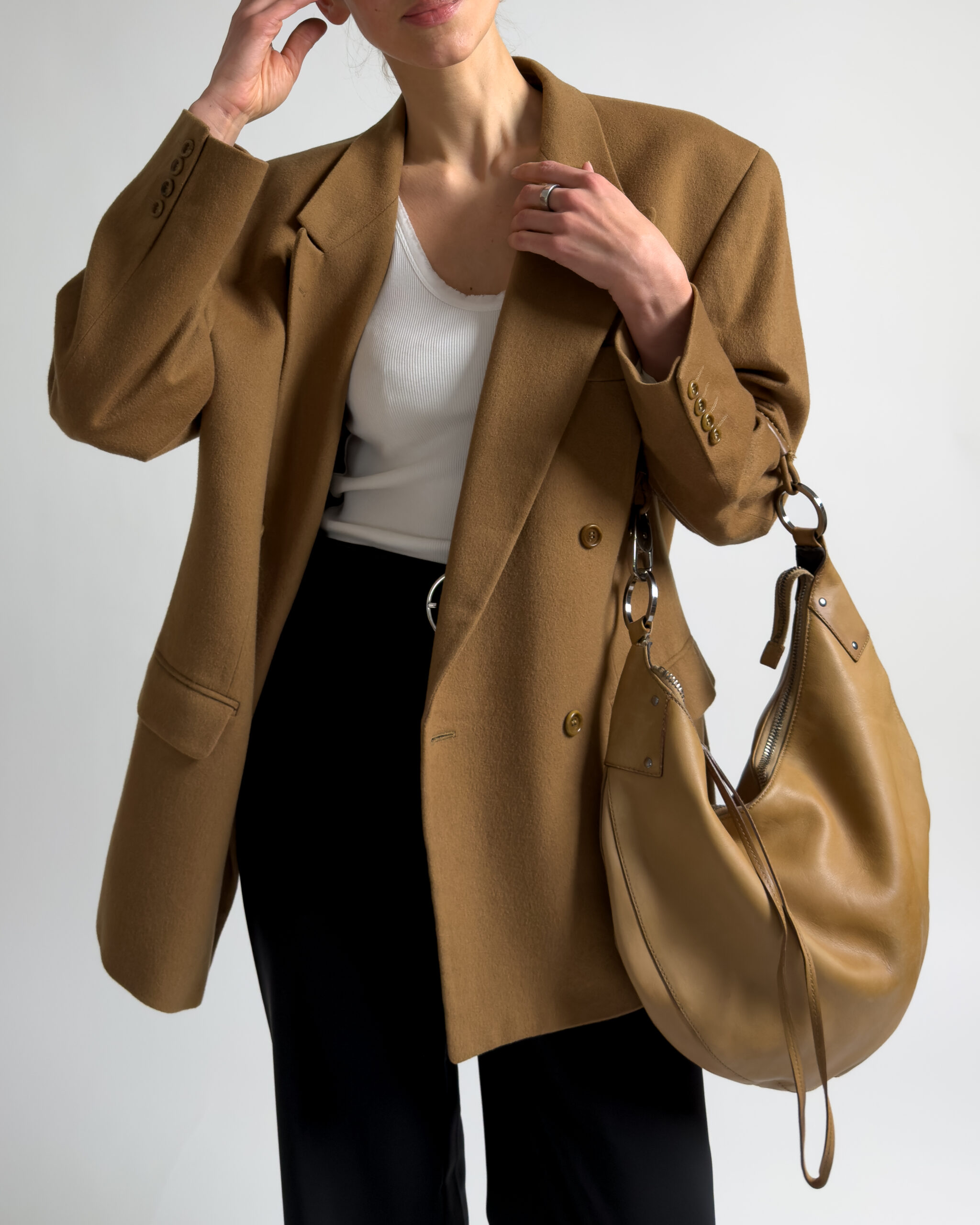 Cashmere Double Breasted Blazer | Camel