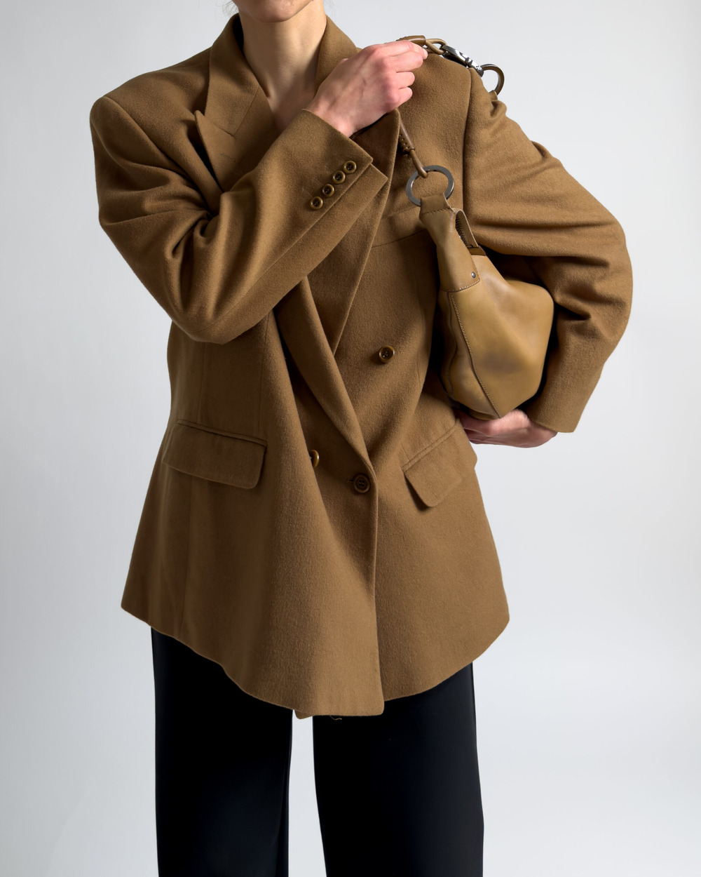 Cashmere Double Breasted Blazer | Camel