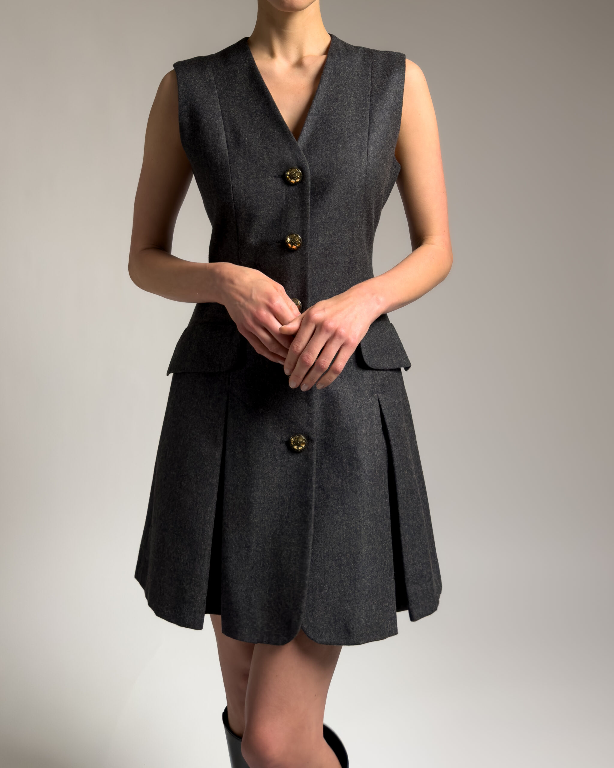 Moschino Wool Dress | Charcoal Grey