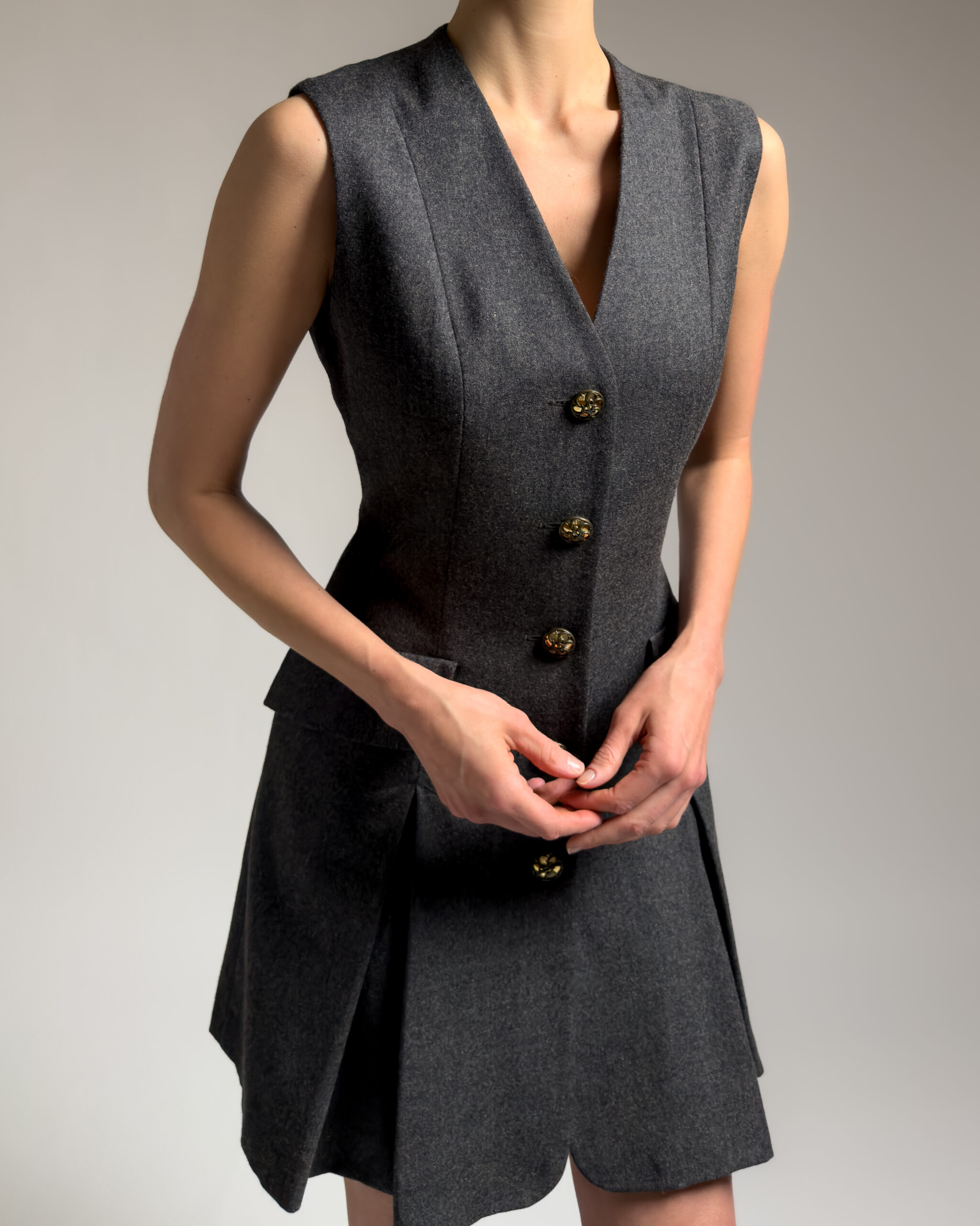 Moschino Wool Dress | Charcoal Grey