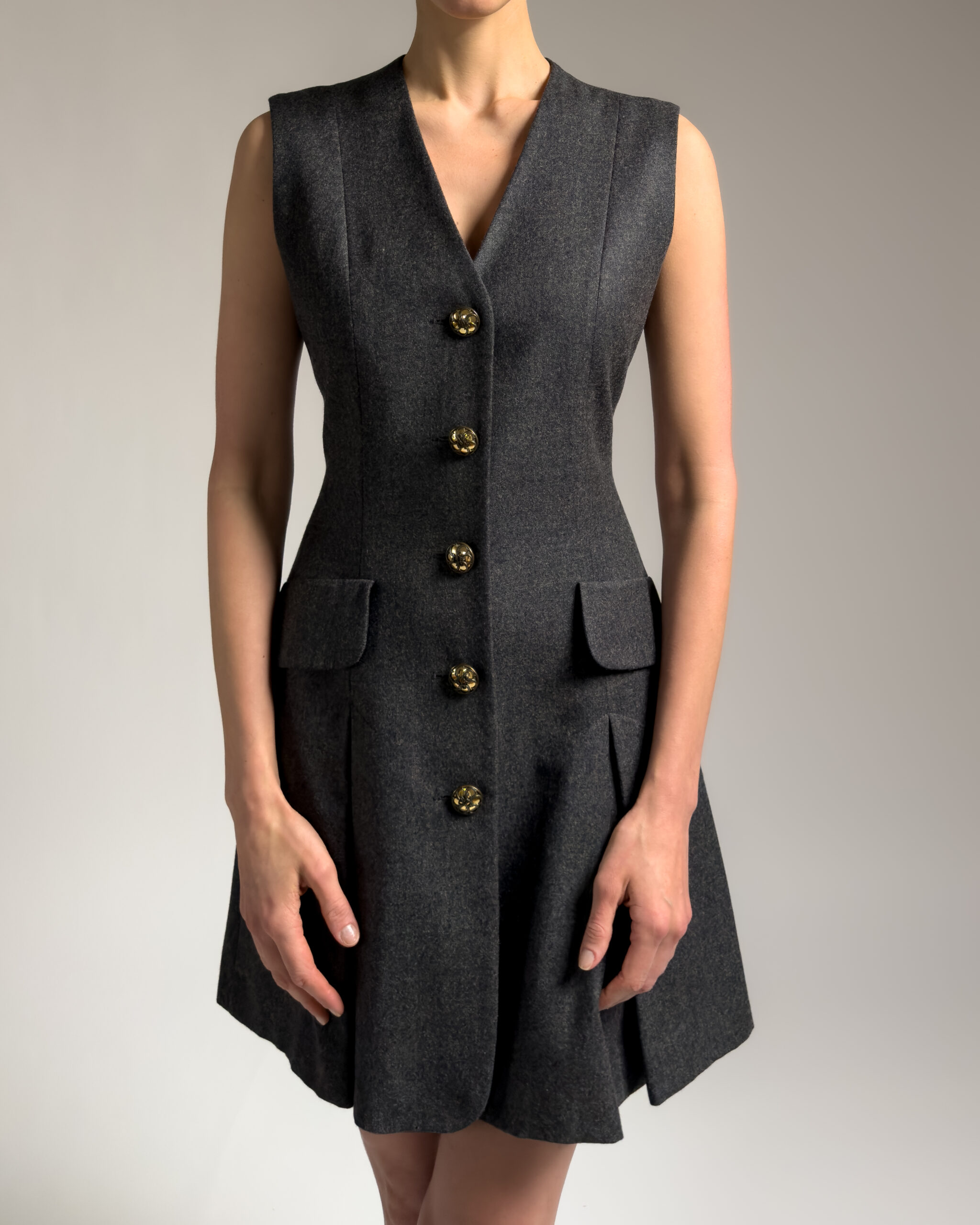 Moschino Wool Dress | Charcoal Grey