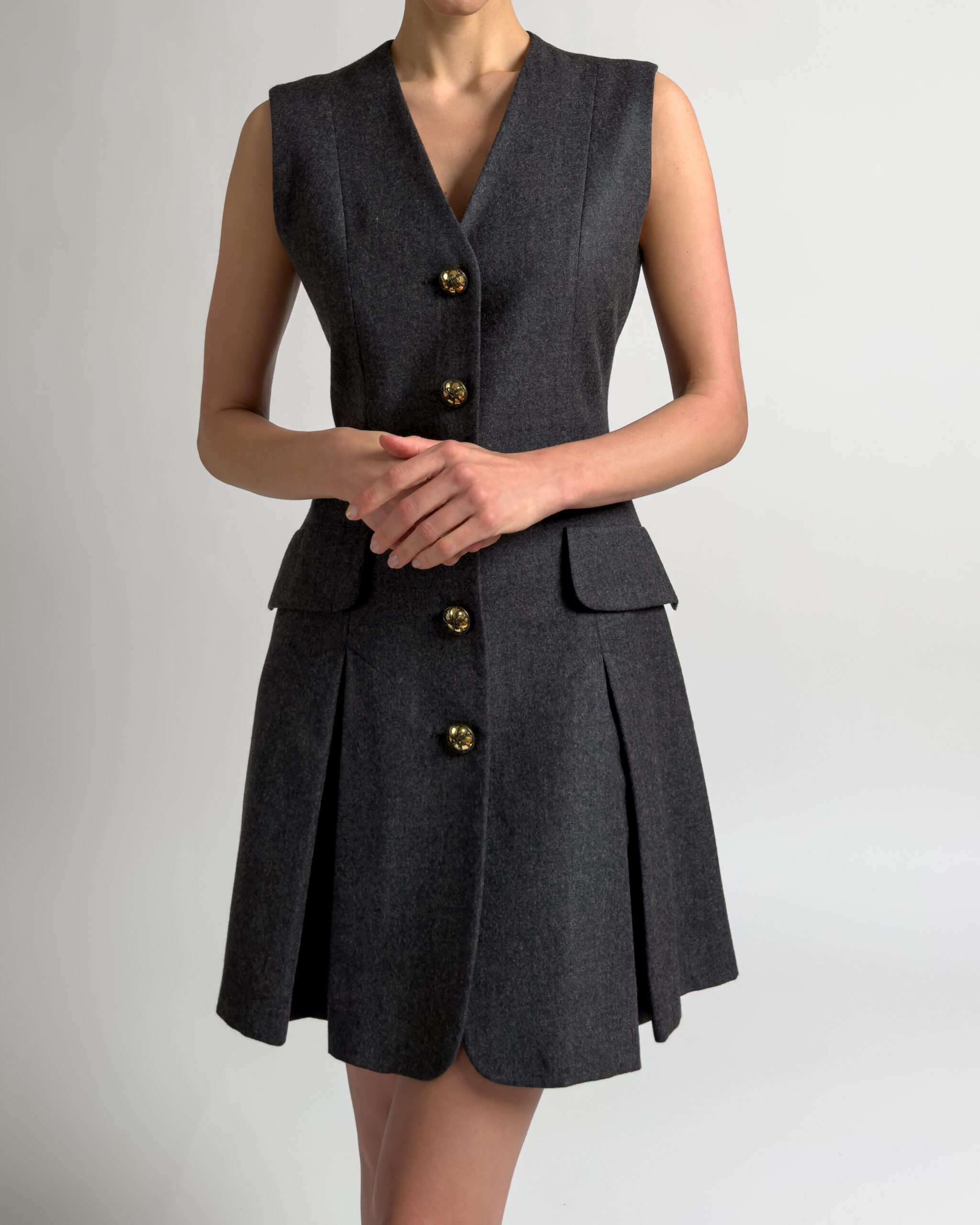 Moschino Wool Dress | Charcoal Grey