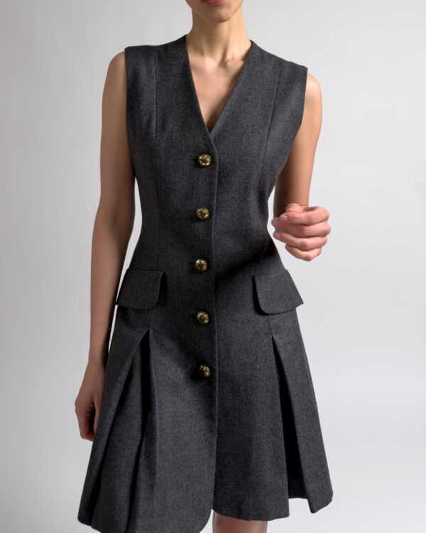 Moschino Wool Dress | Charcoal Grey
