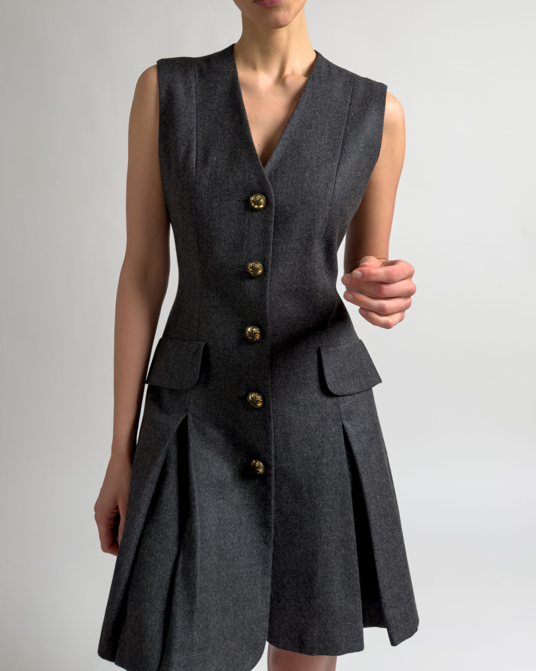 Moschino Wool Dress | Charcoal Grey