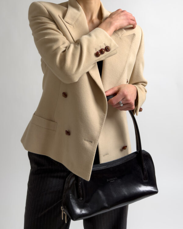 Italian Vintage Leather Shoulder Bag | Black