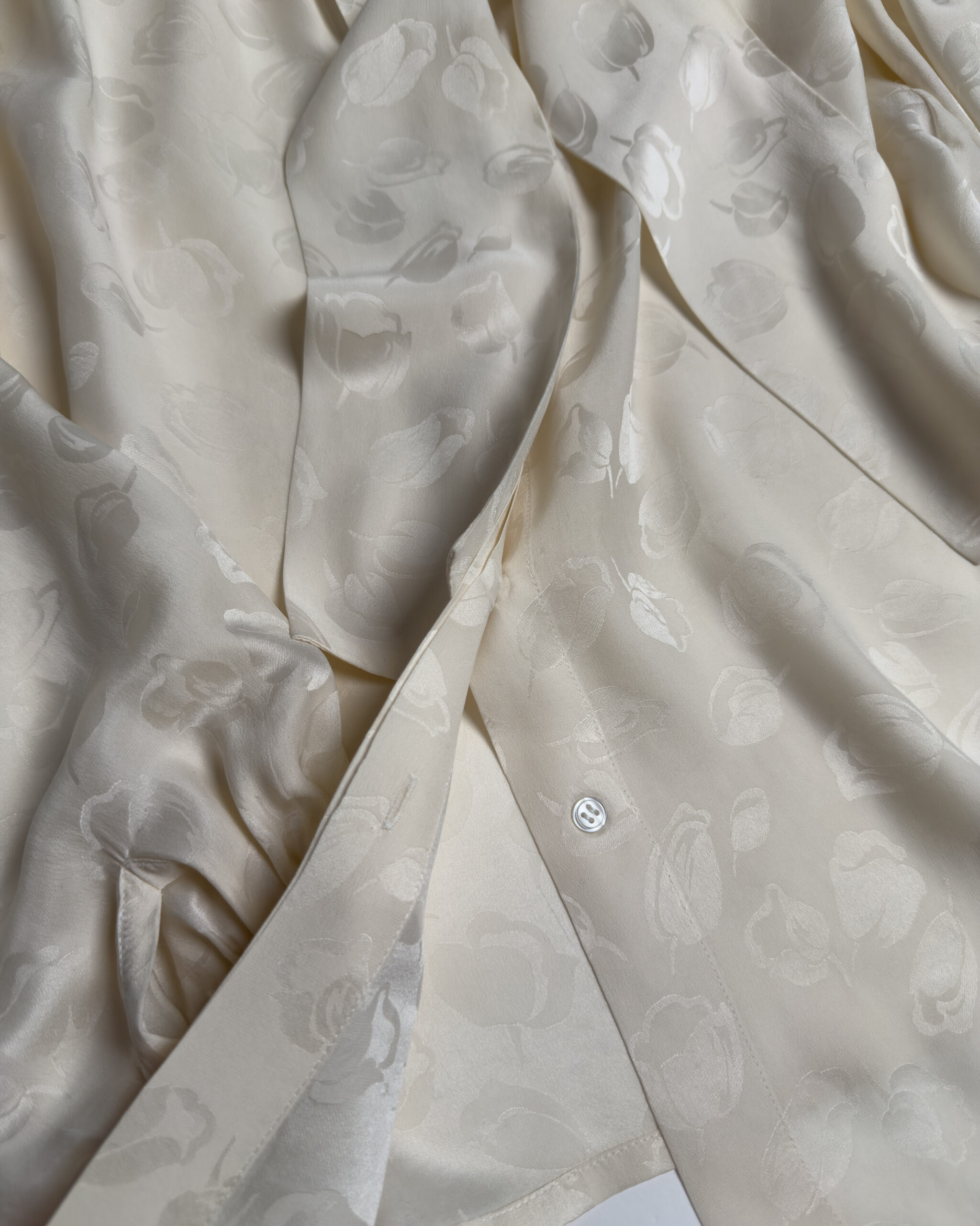 Silk Blouse with Scarf Detail | Cream White
