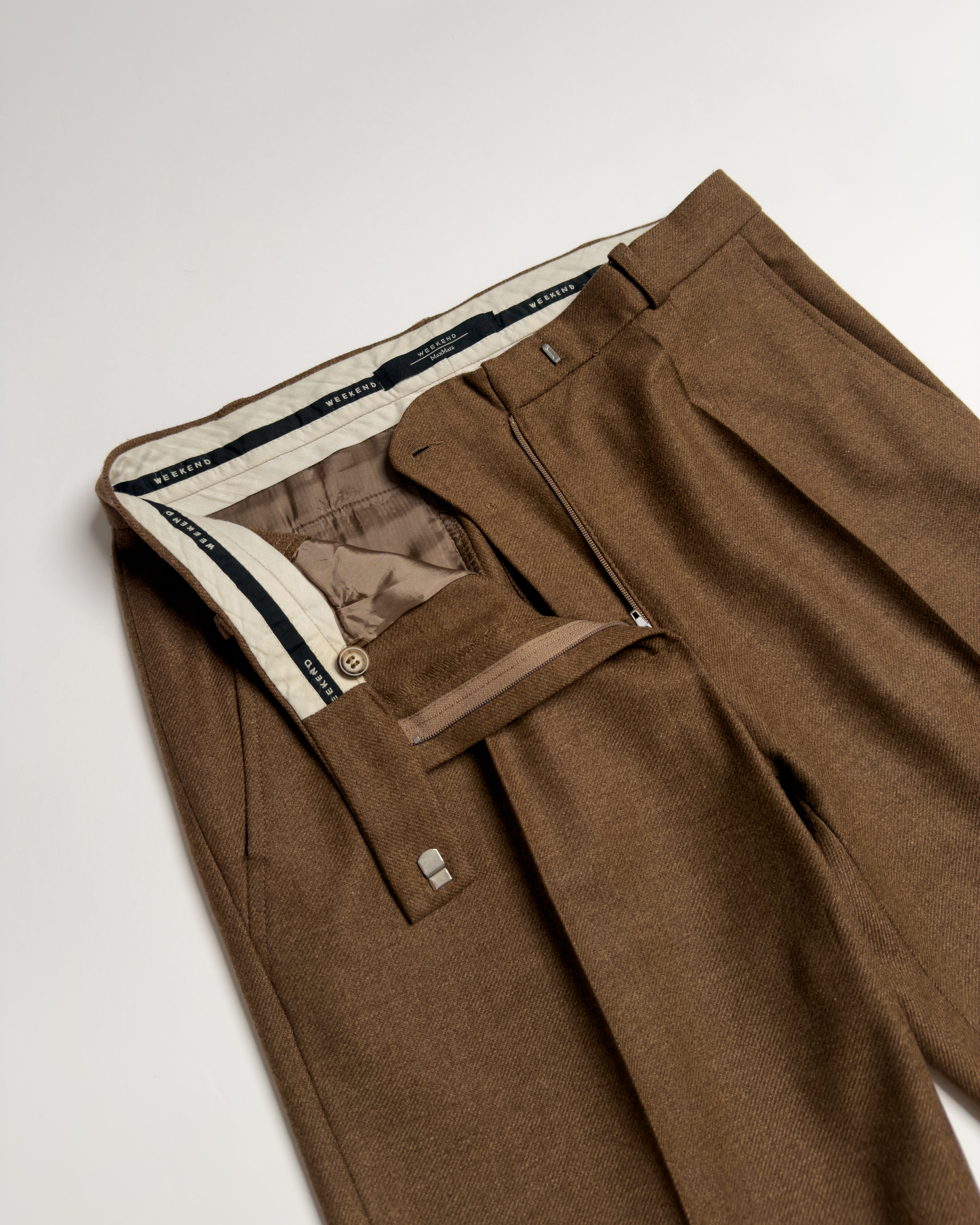 Max Mara Wool Tailored Trousers | Cognac
