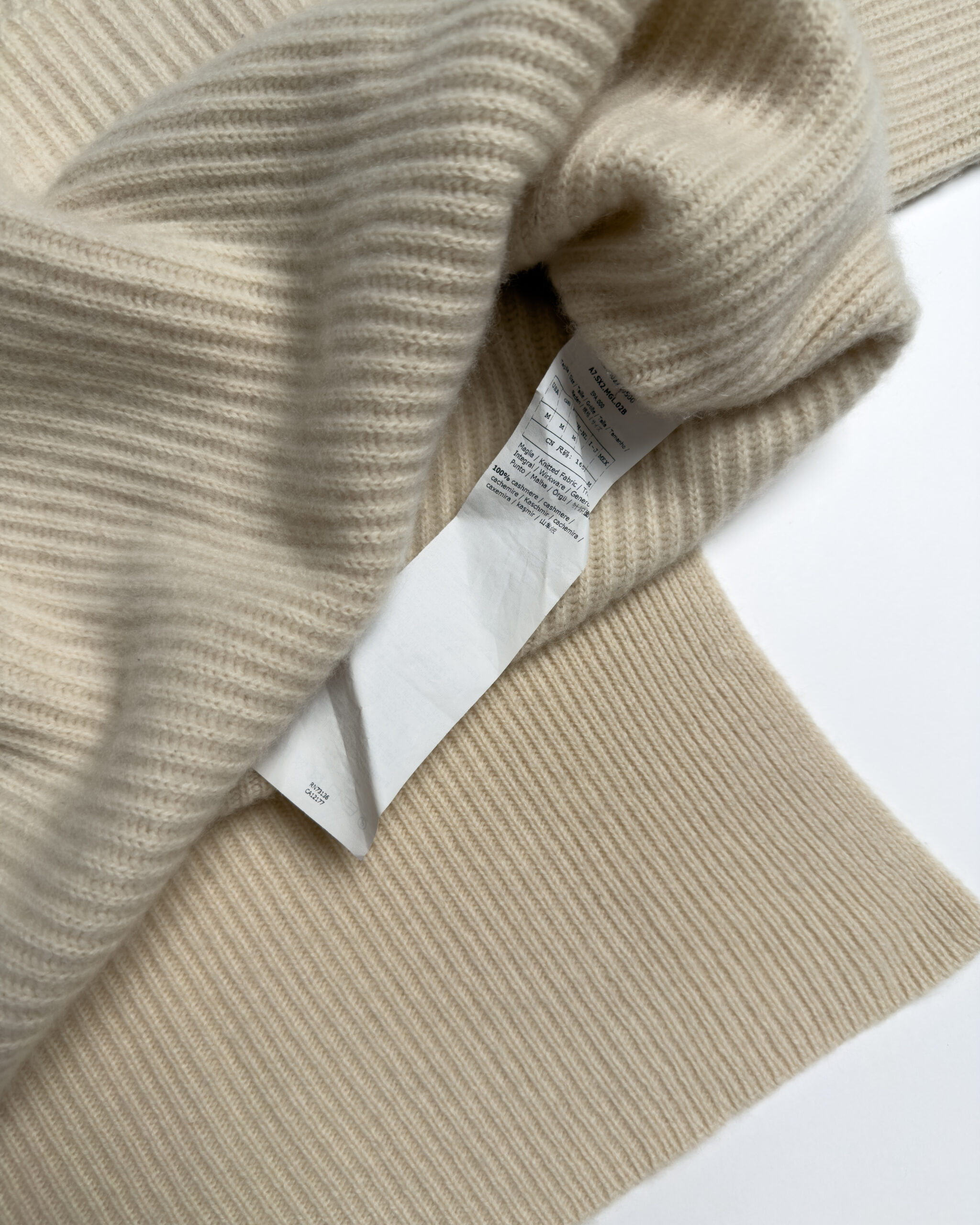 Pure Cashmere Oversized Ribbed Sweater | Cream