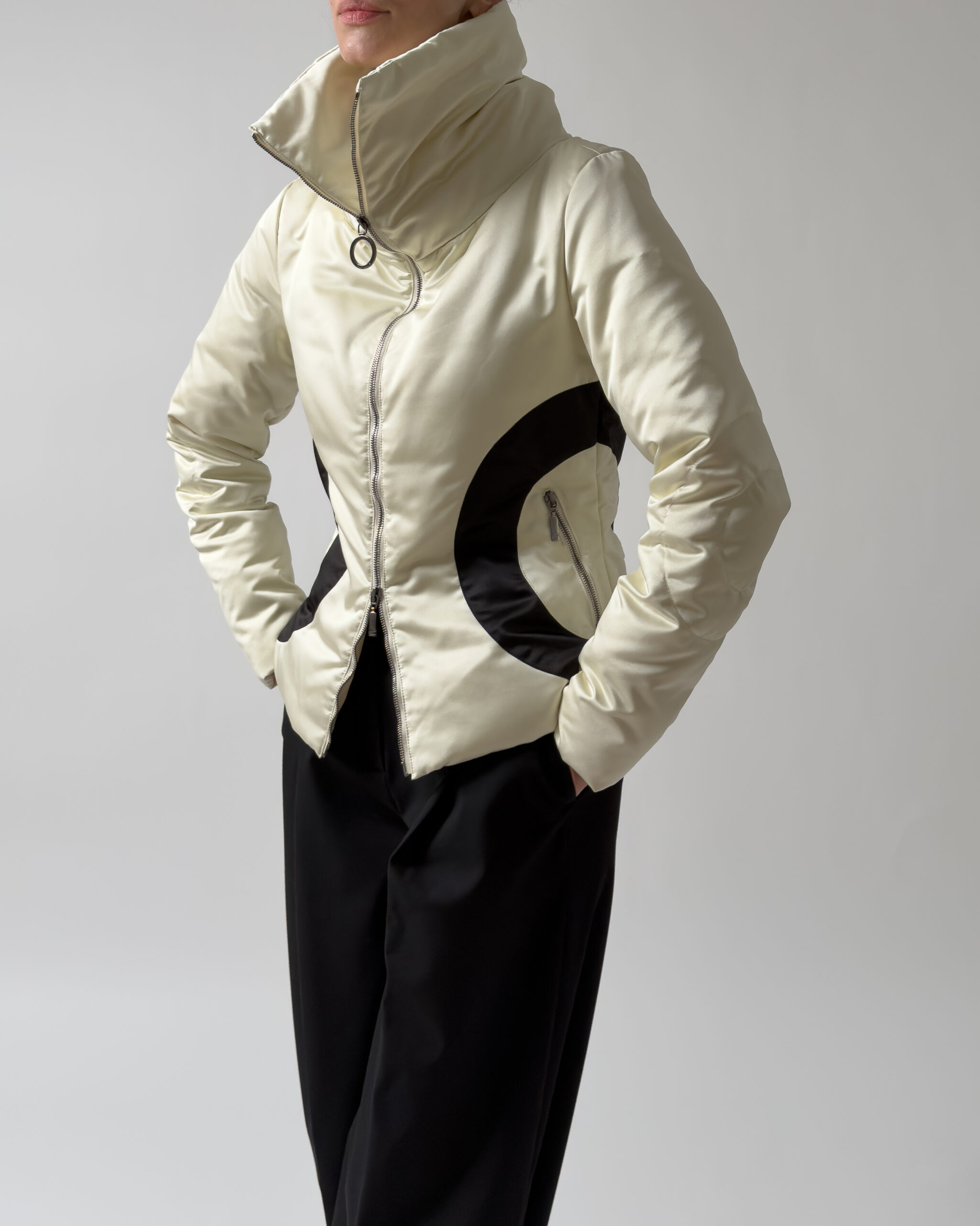 Moncler New Dawn Down Jacket | Cream White & Black