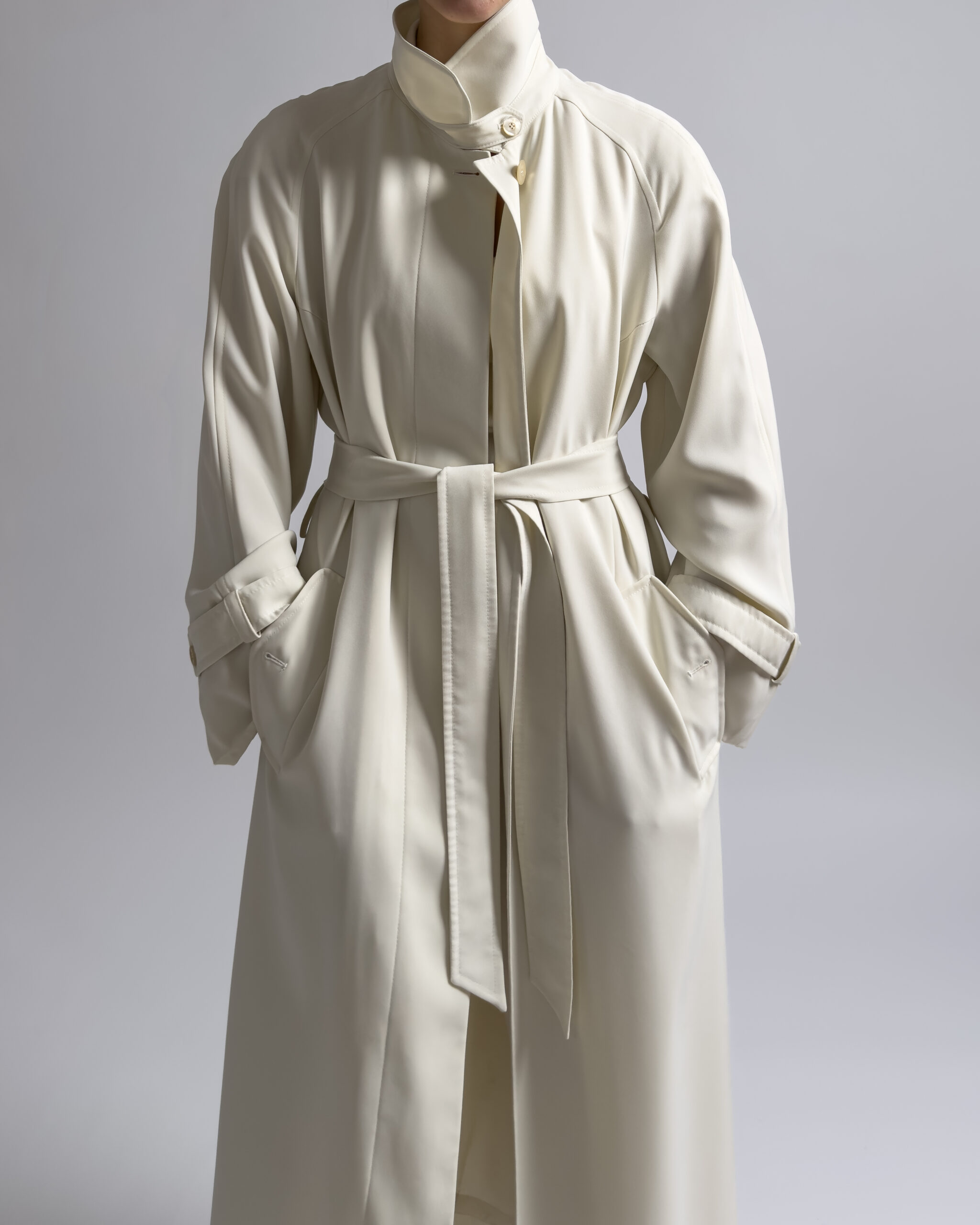 Vintage Longline Trench Coat | Cream