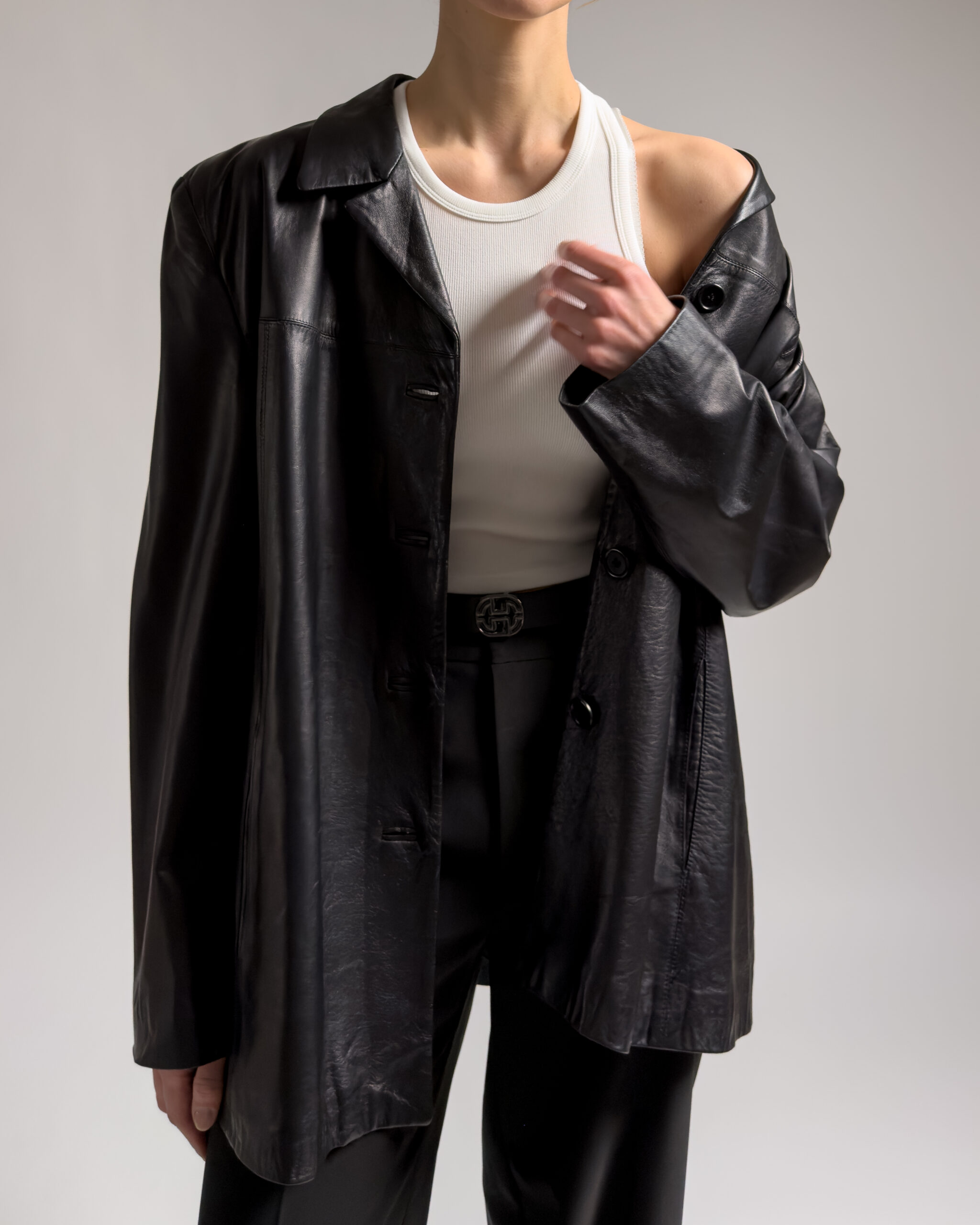 Italian Vintage Nappa Leather Jacket | Black