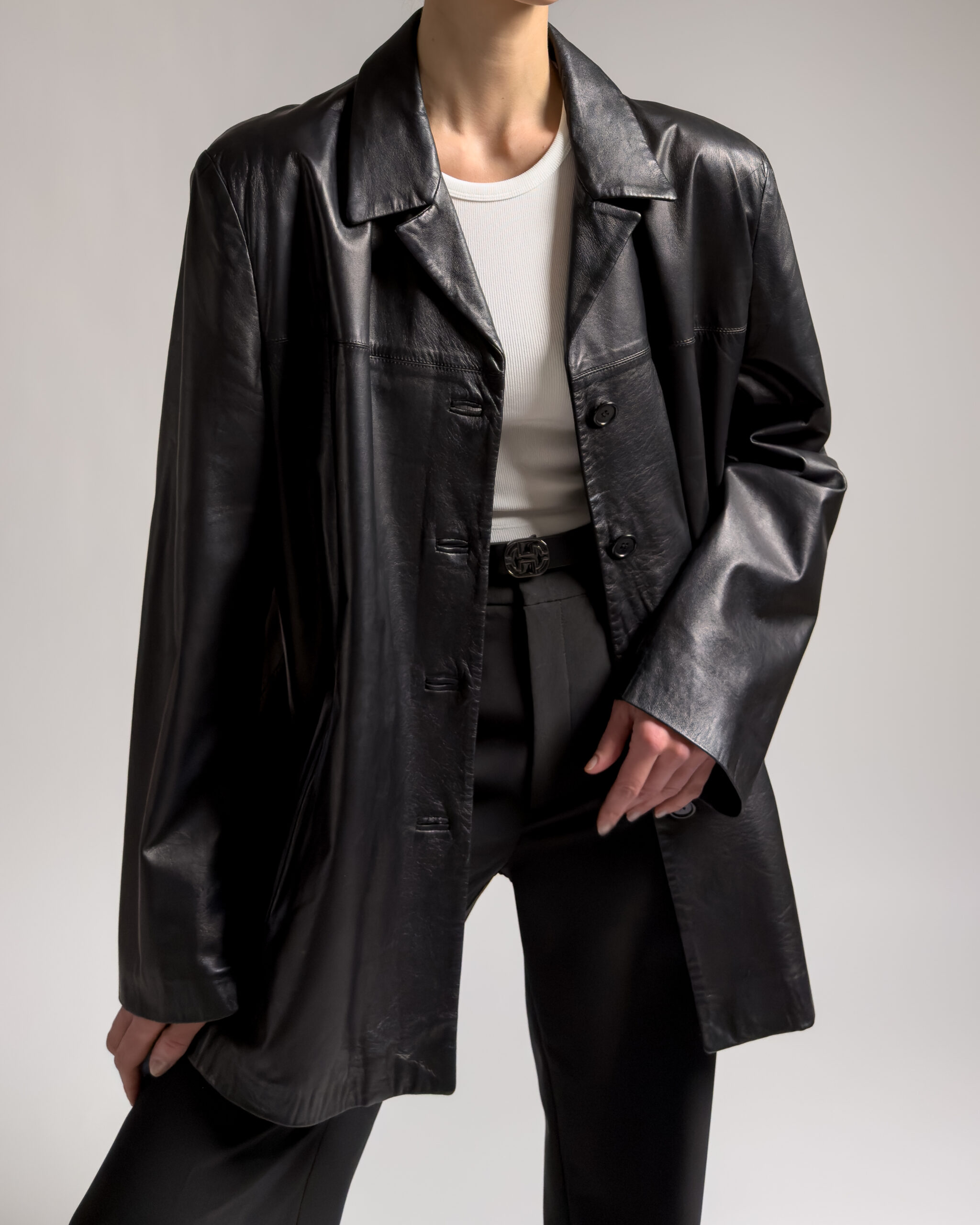 Italian Vintage Nappa Leather Jacket | Black