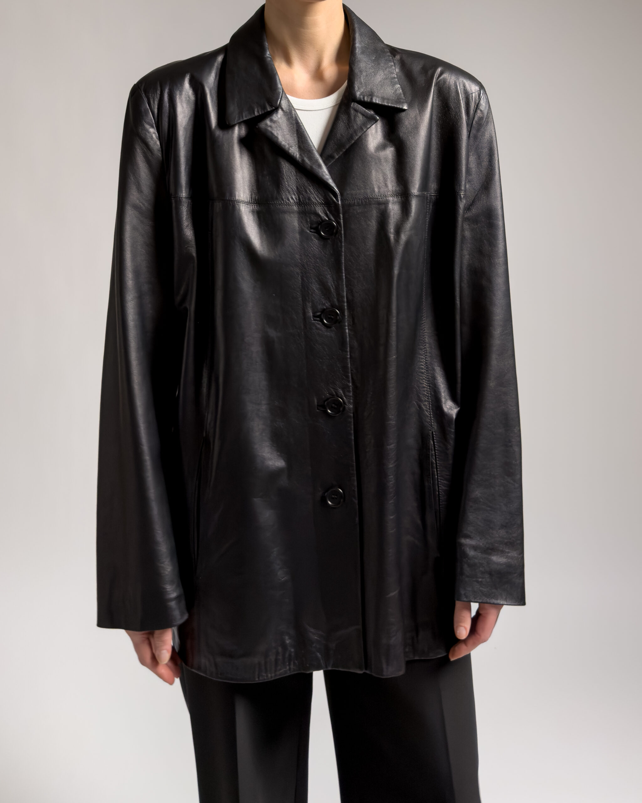 Italian Vintage Nappa Leather Jacket | Black
