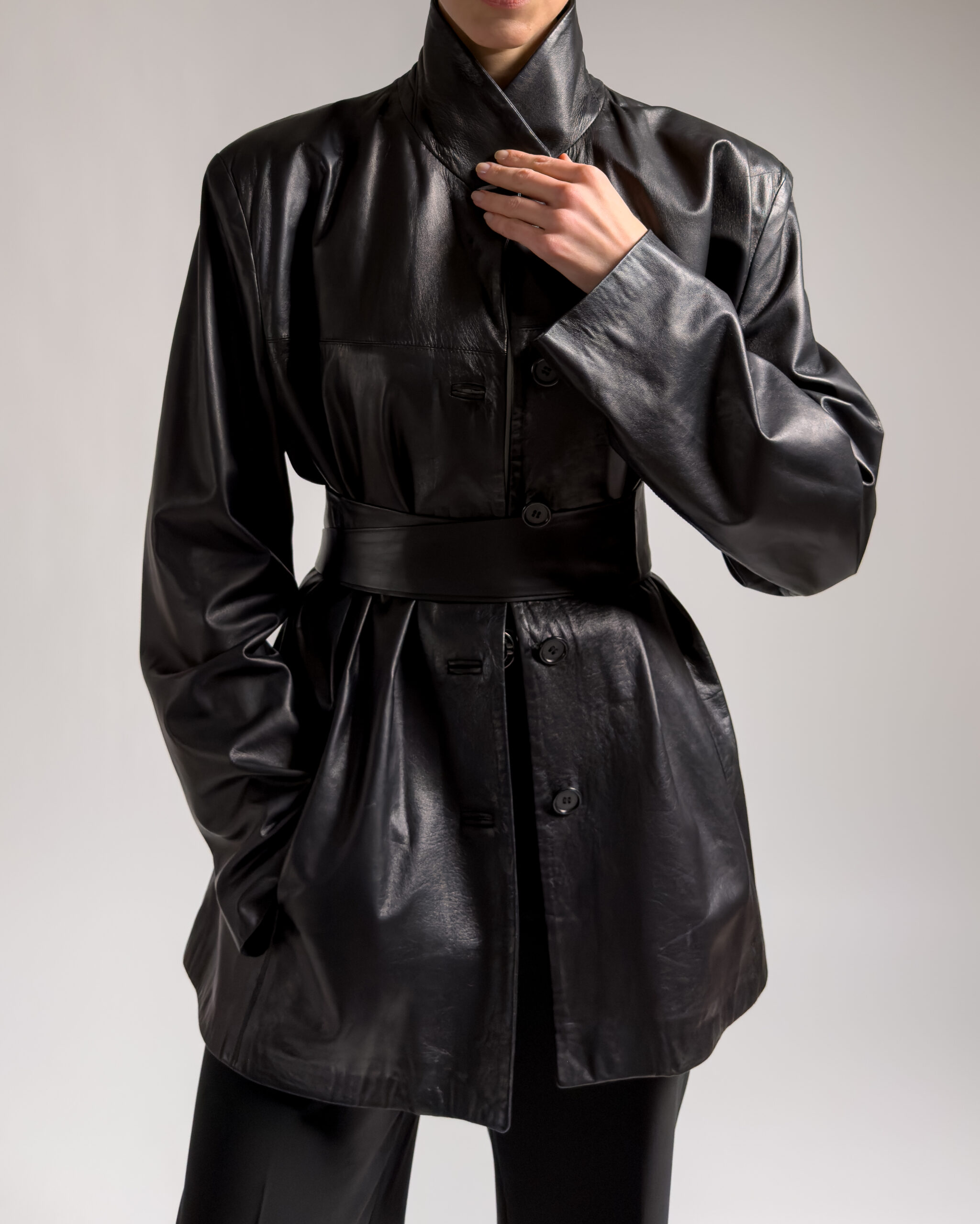 Italian Vintage Nappa Leather Jacket | Black