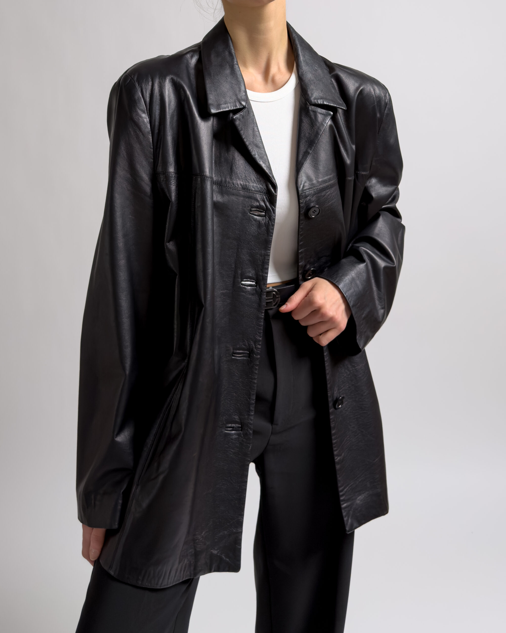 Italian Vintage Nappa Leather Jacket | Black