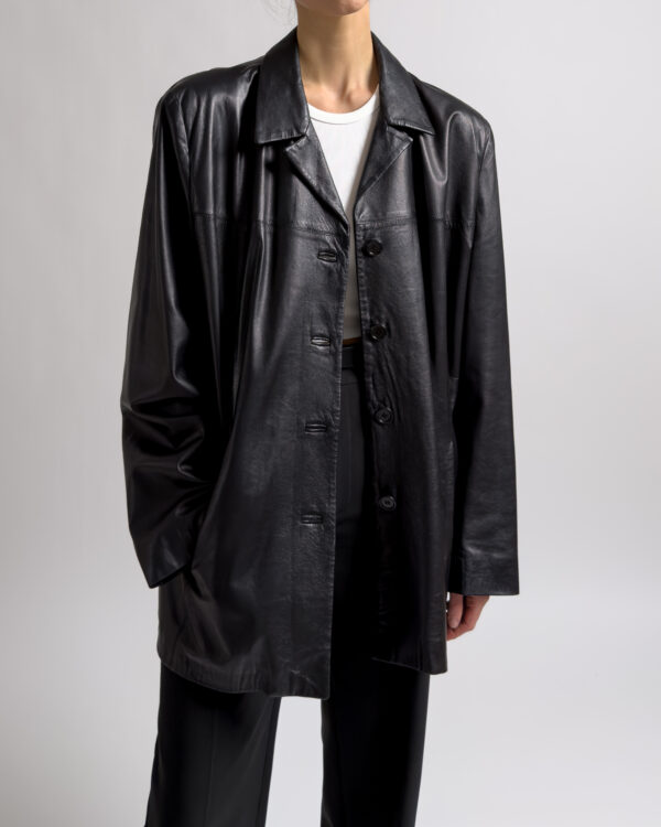 Italian Vintage Nappa Leather Jacket | Black