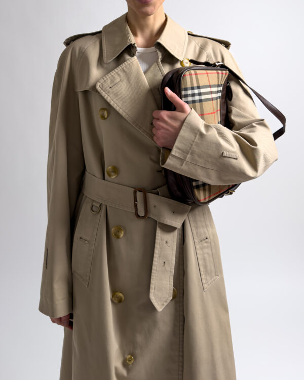 Burberry Nova Check Leather Shoulder Bag | Brown