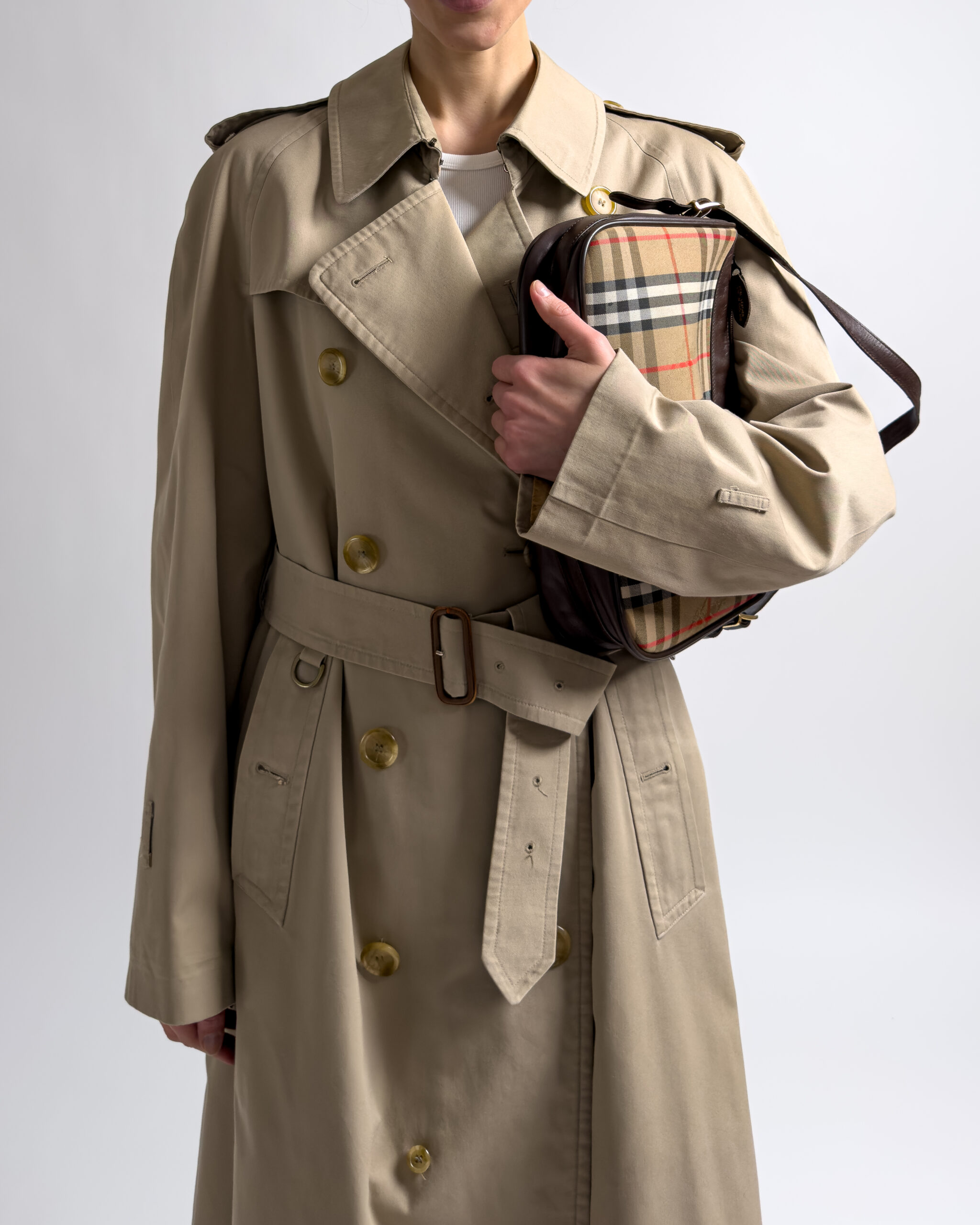 Burberry Nova Check Leather Shoulder Bag | Brown