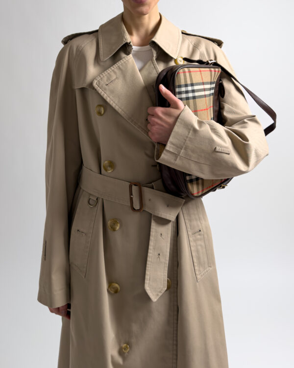 Burberry Nova Check Leather Shoulder Bag | Brown