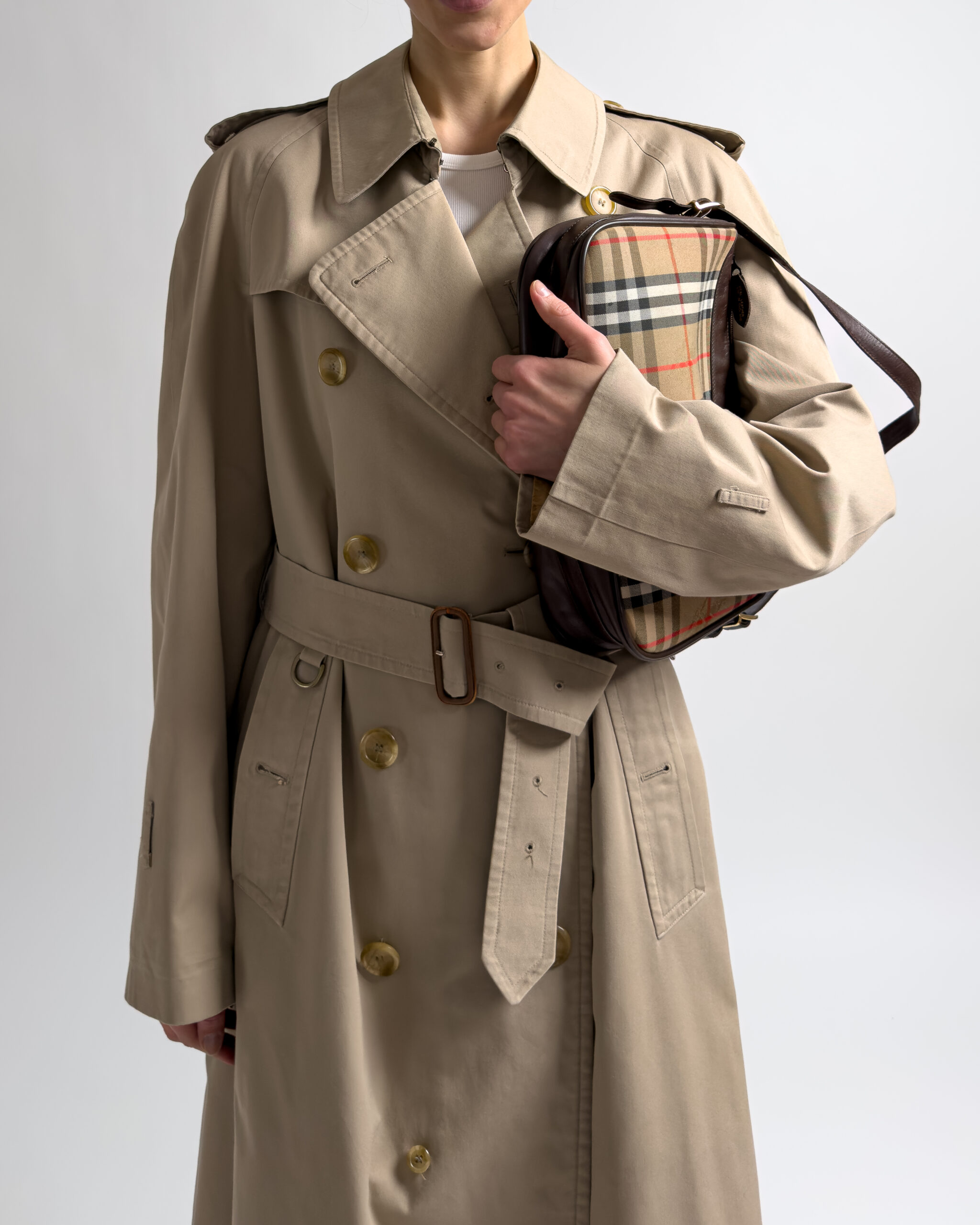 Burberry Nova Check Leather Shoulder Bag | Brown