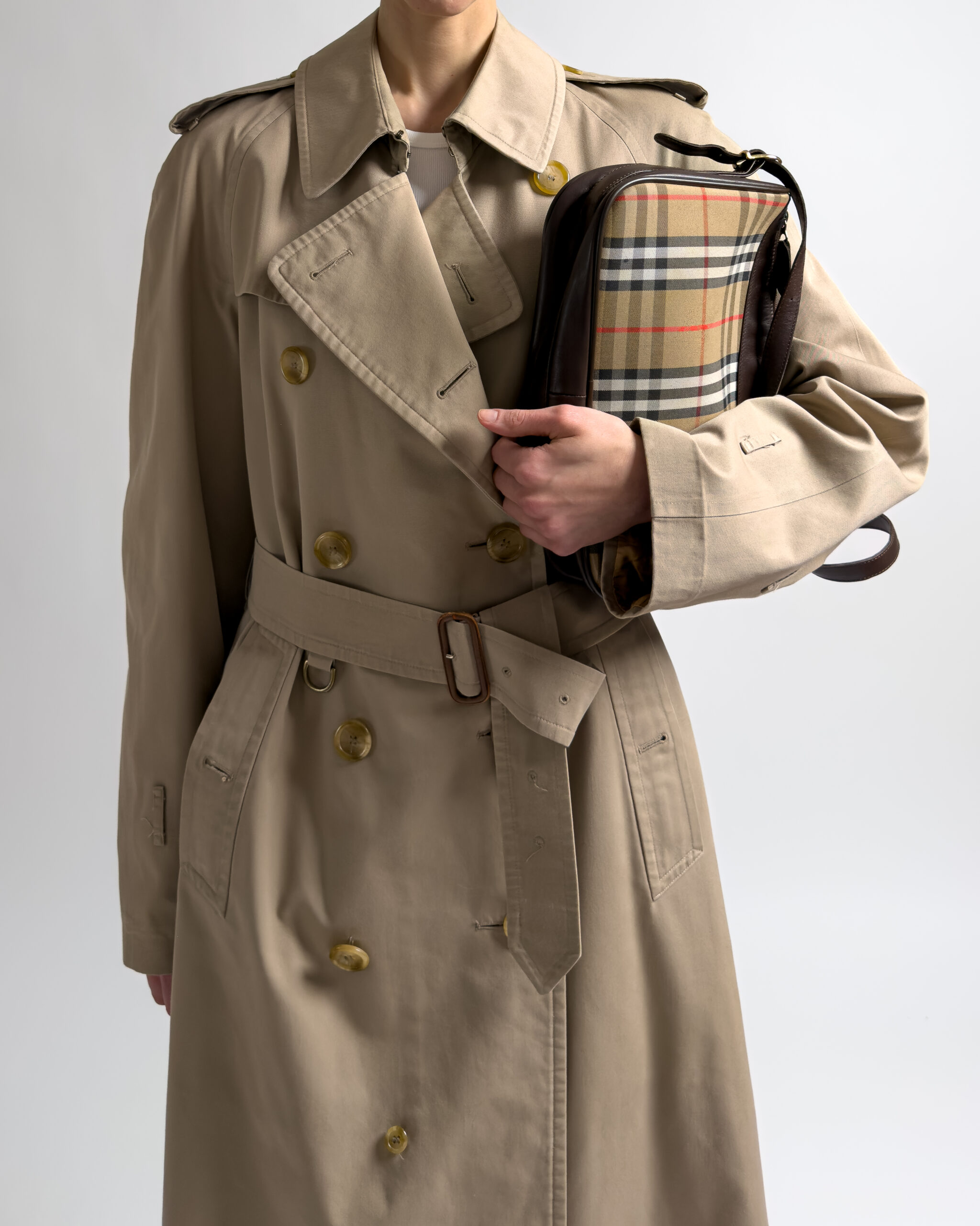 Burberry Nova Check Leather Shoulder Bag | Brown