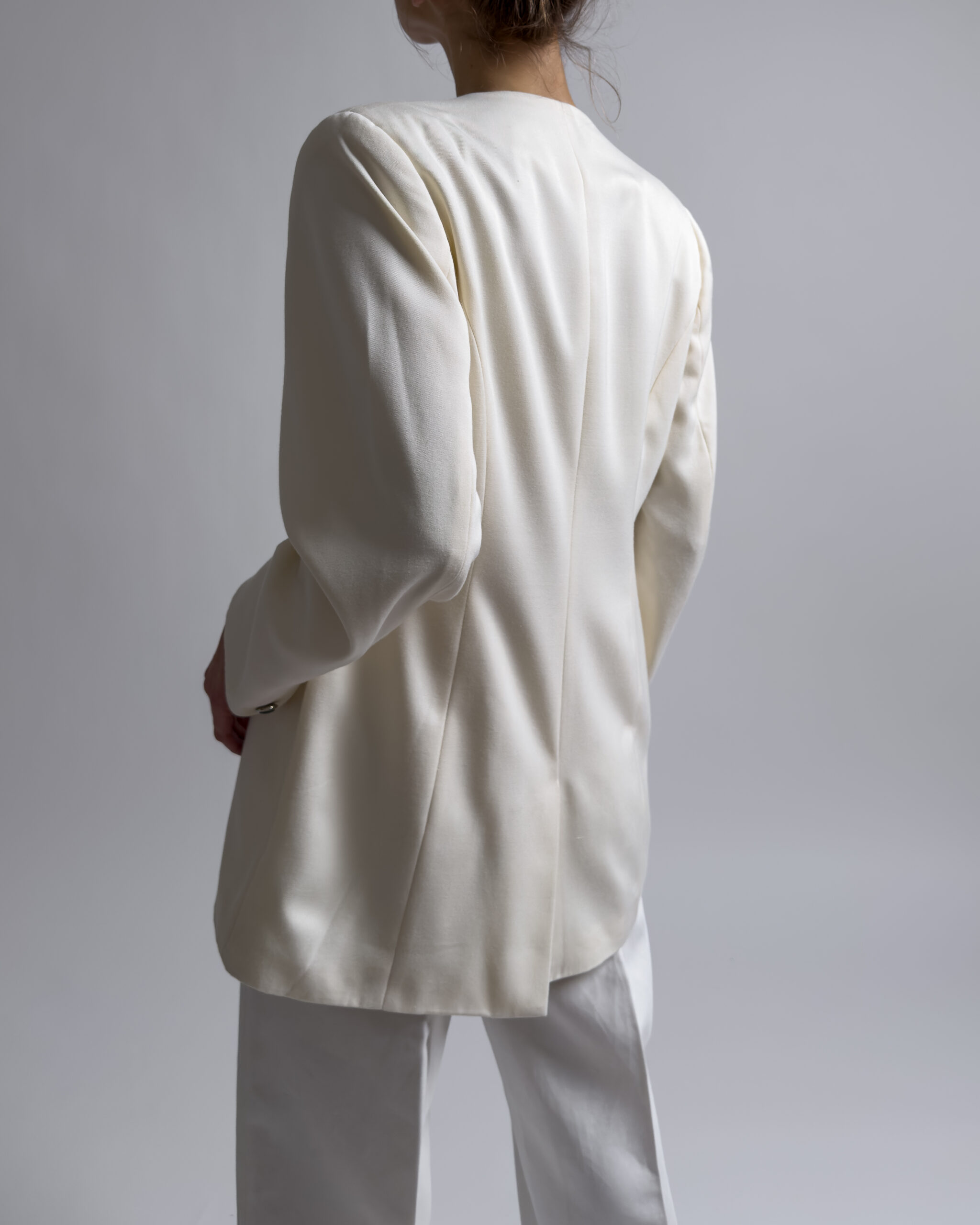 Vintage Double Breasted Viscose Blazer | Cream White