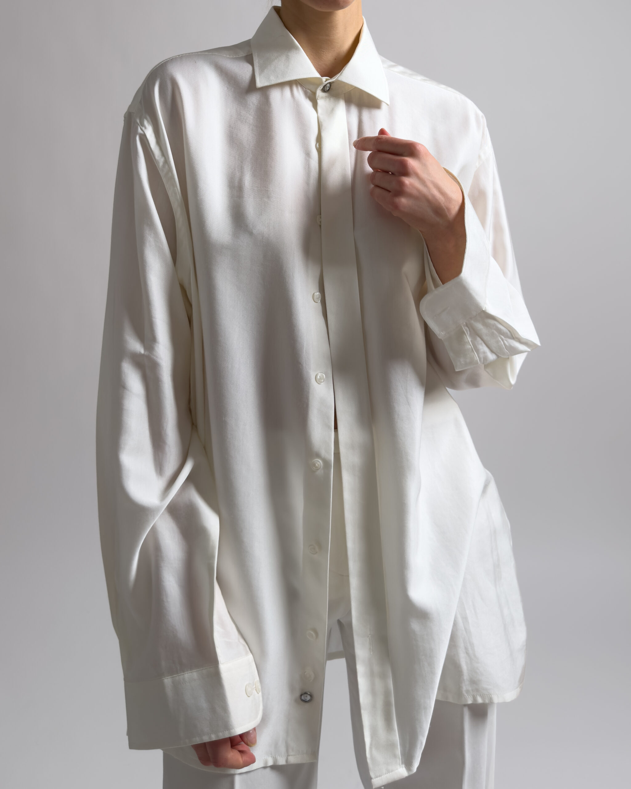 Vintage Viscose Cotton Shirt | Cream