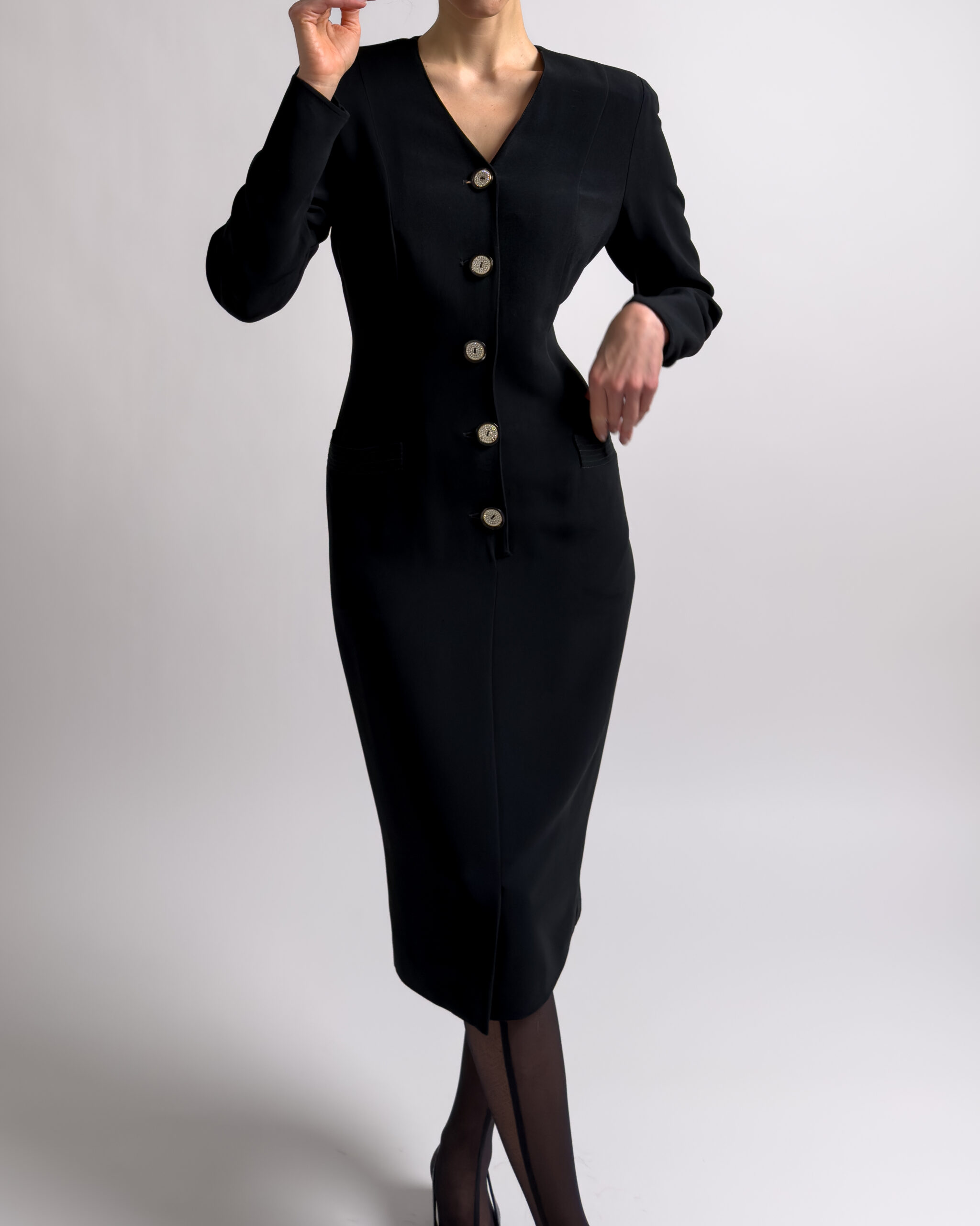 Valentino Miss V Viscose Dress | Black