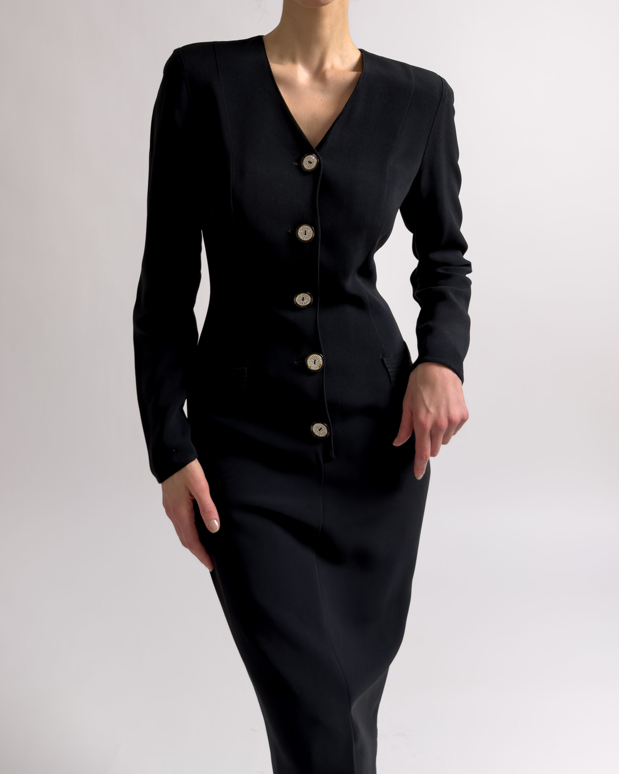 Valentino Miss V Viscose Dress | Black