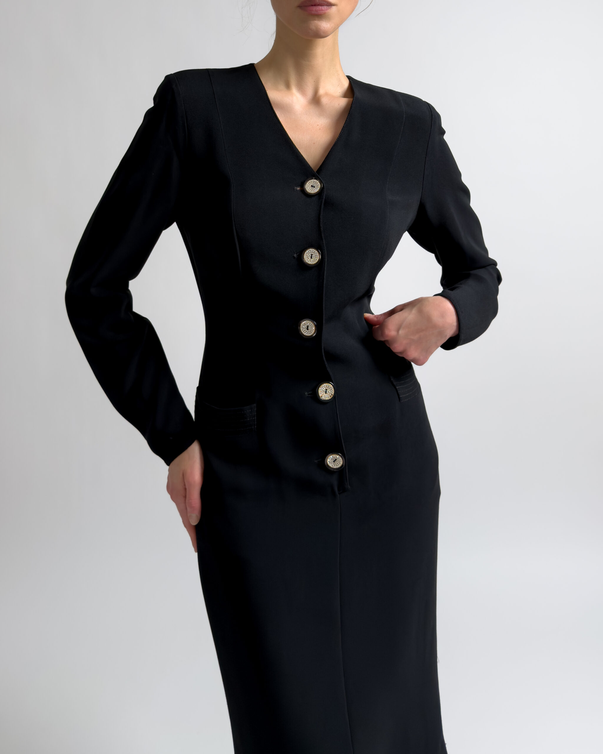 Valentino Miss V Viscose Dress | Black