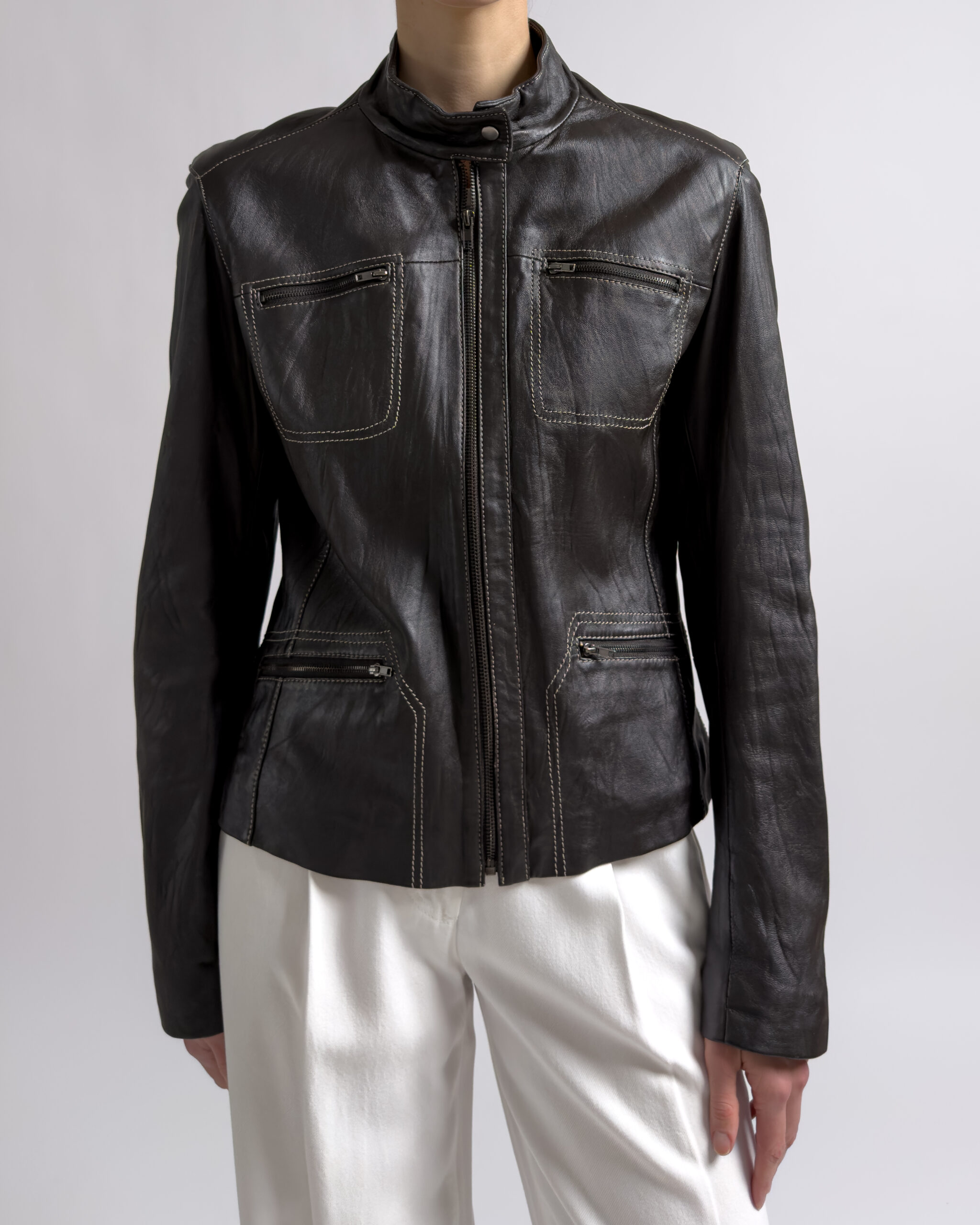 Arma Lamb Leather Jacket | Dark Brown