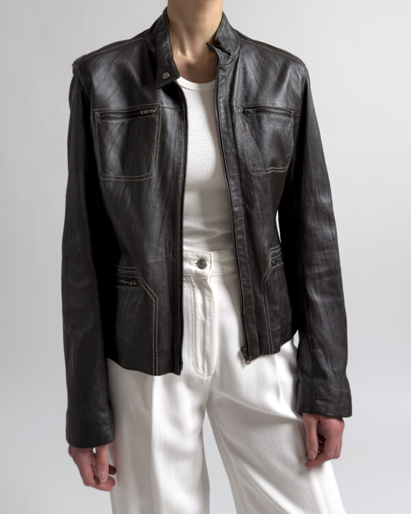 Arma Lamb Leather Jacket | Dark Brown