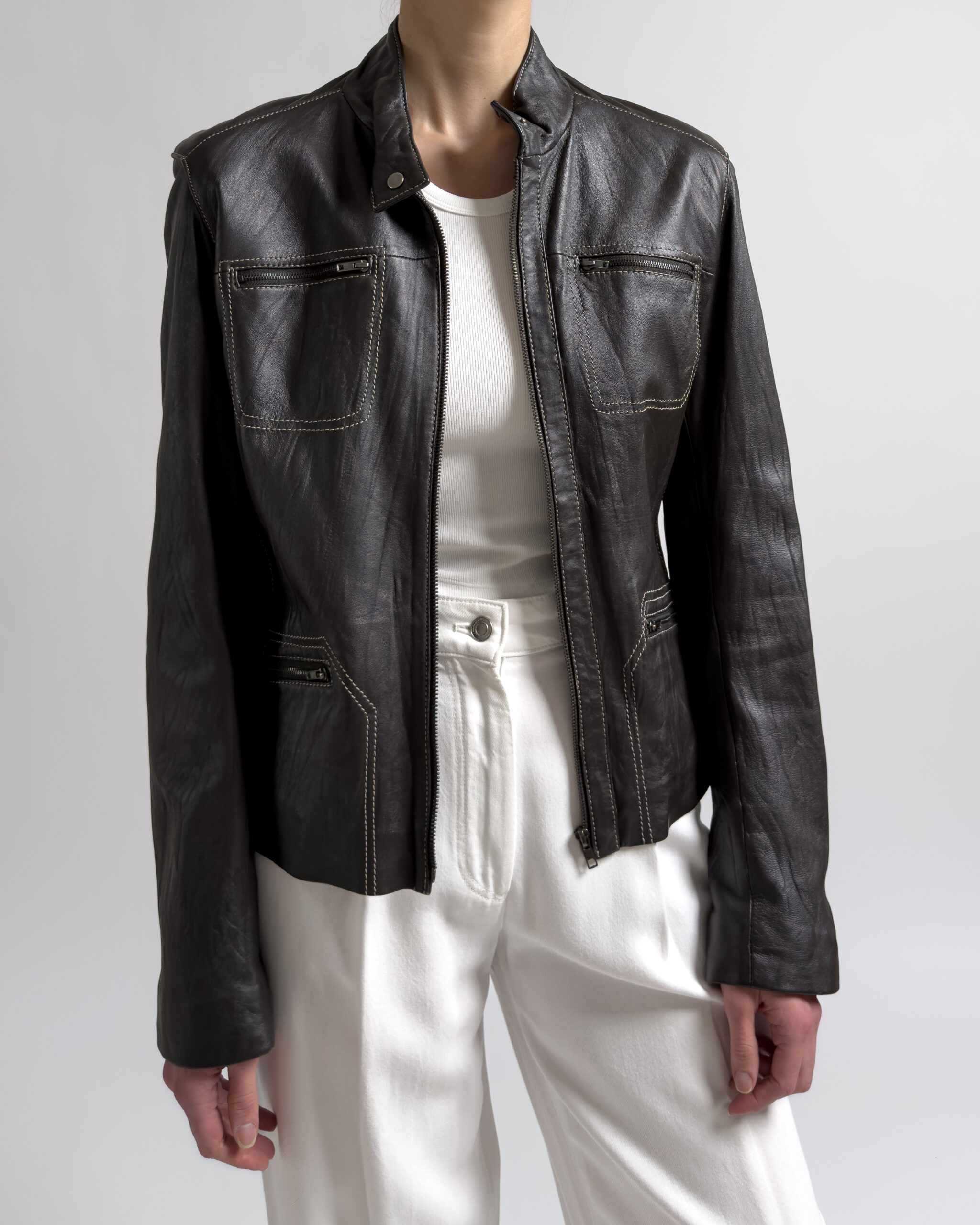 Arma Lamb Leather Jacket | Dark Brown