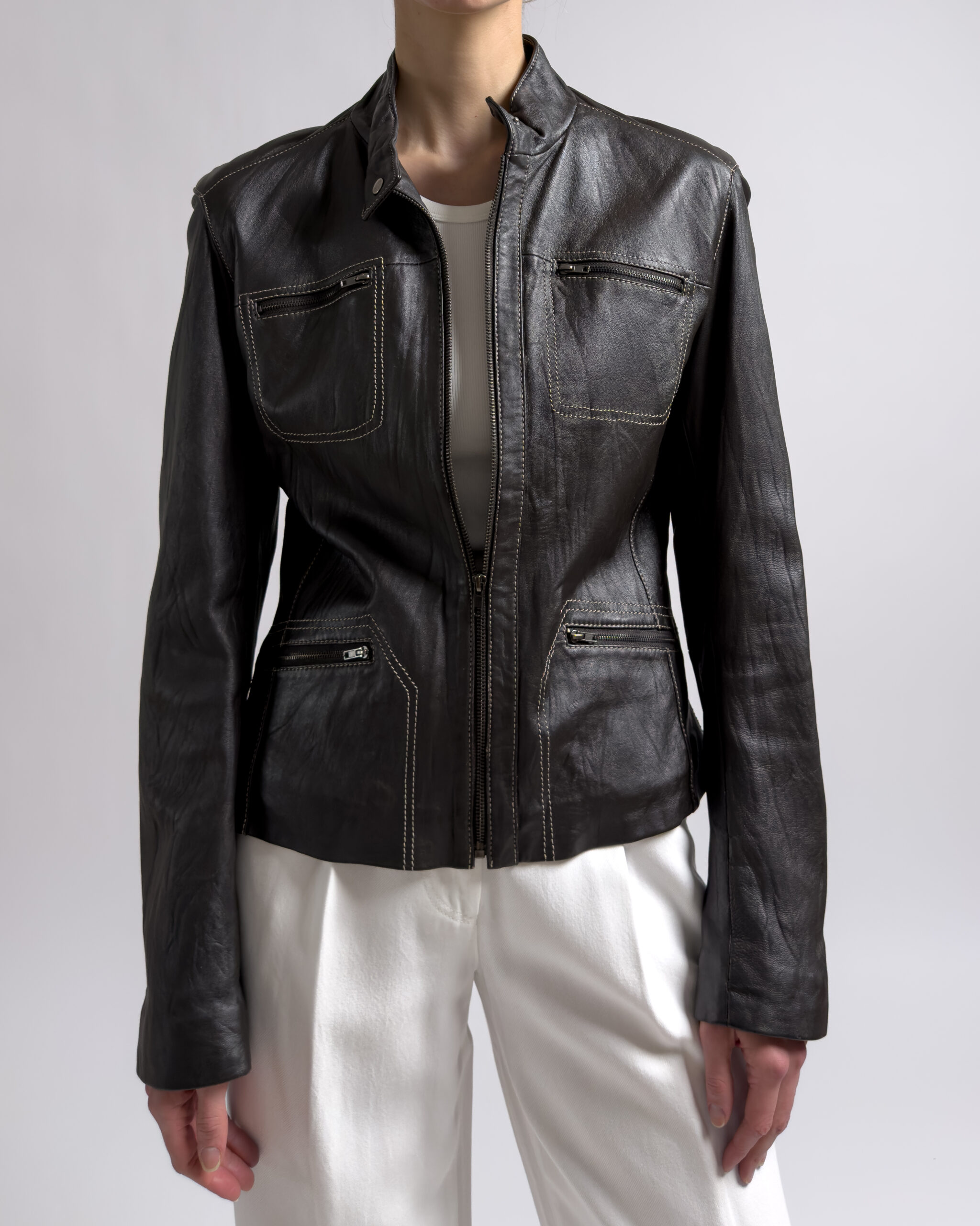Arma Lamb Leather Jacket | Dark Brown