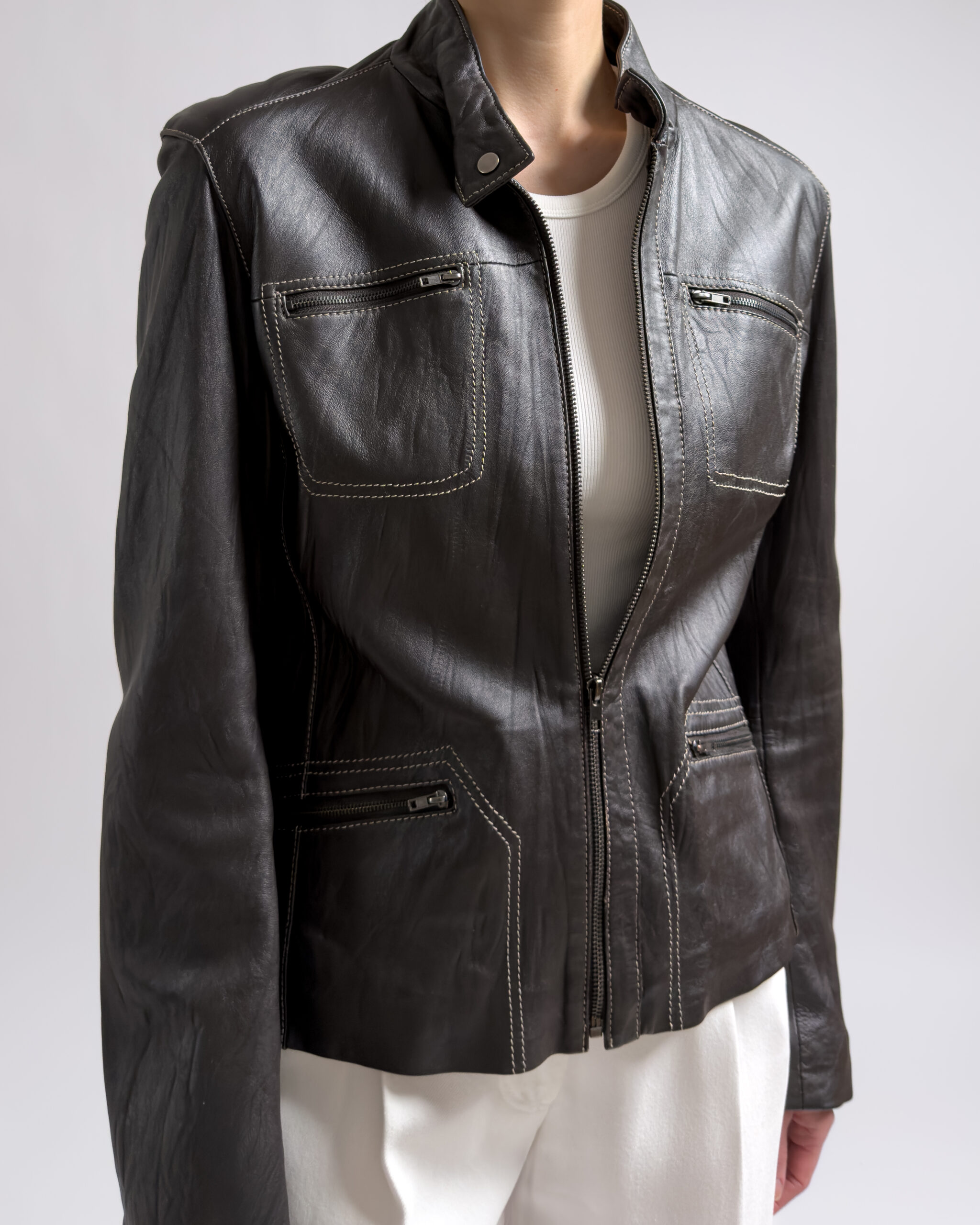Arma Lamb Leather Jacket | Dark Brown