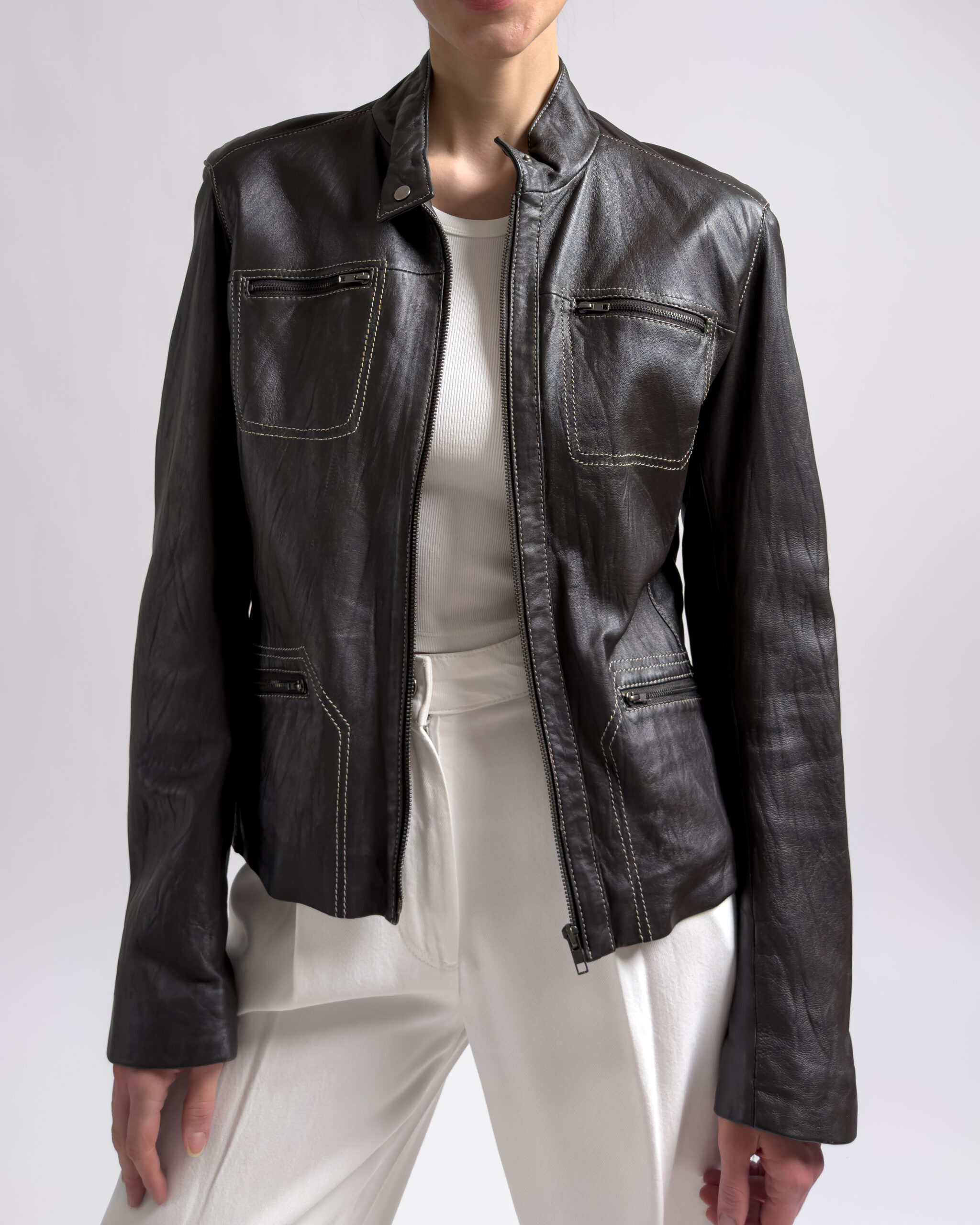 Arma Lamb Leather Jacket | Dark Brown