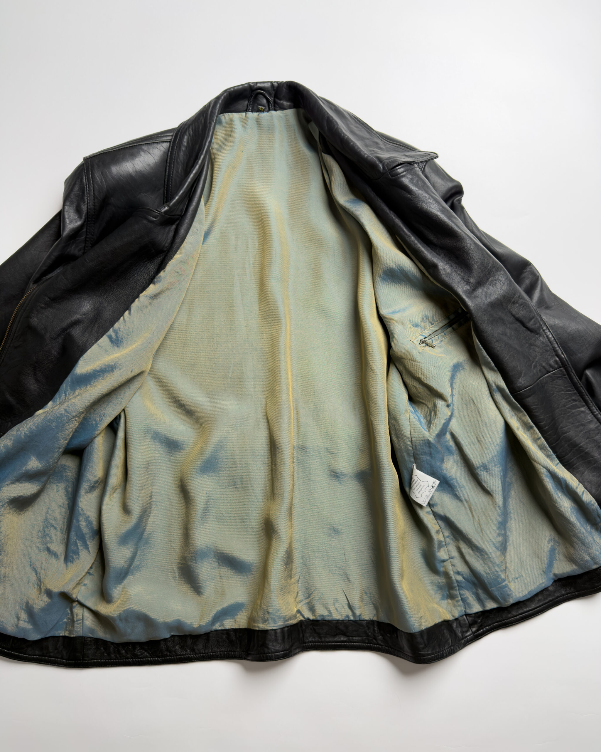 Vintage Lamb Leather Belted Jacket | Black