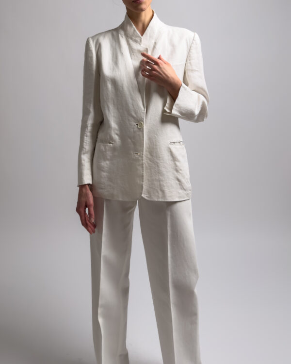 Giorgio Armani Linen Blend Blazer | White