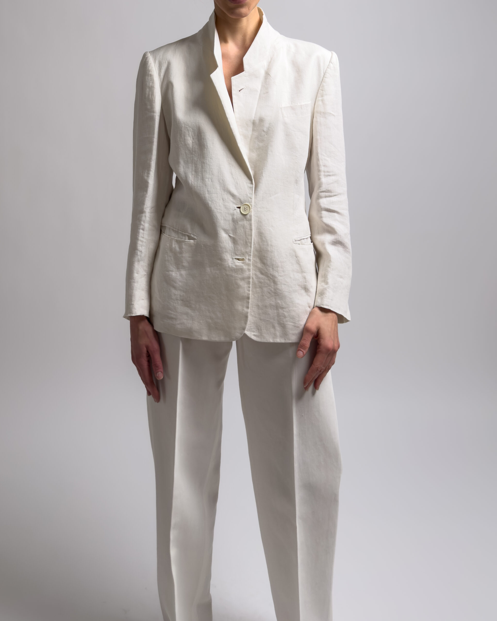 Giorgio Armani Linen Blend Blazer | White